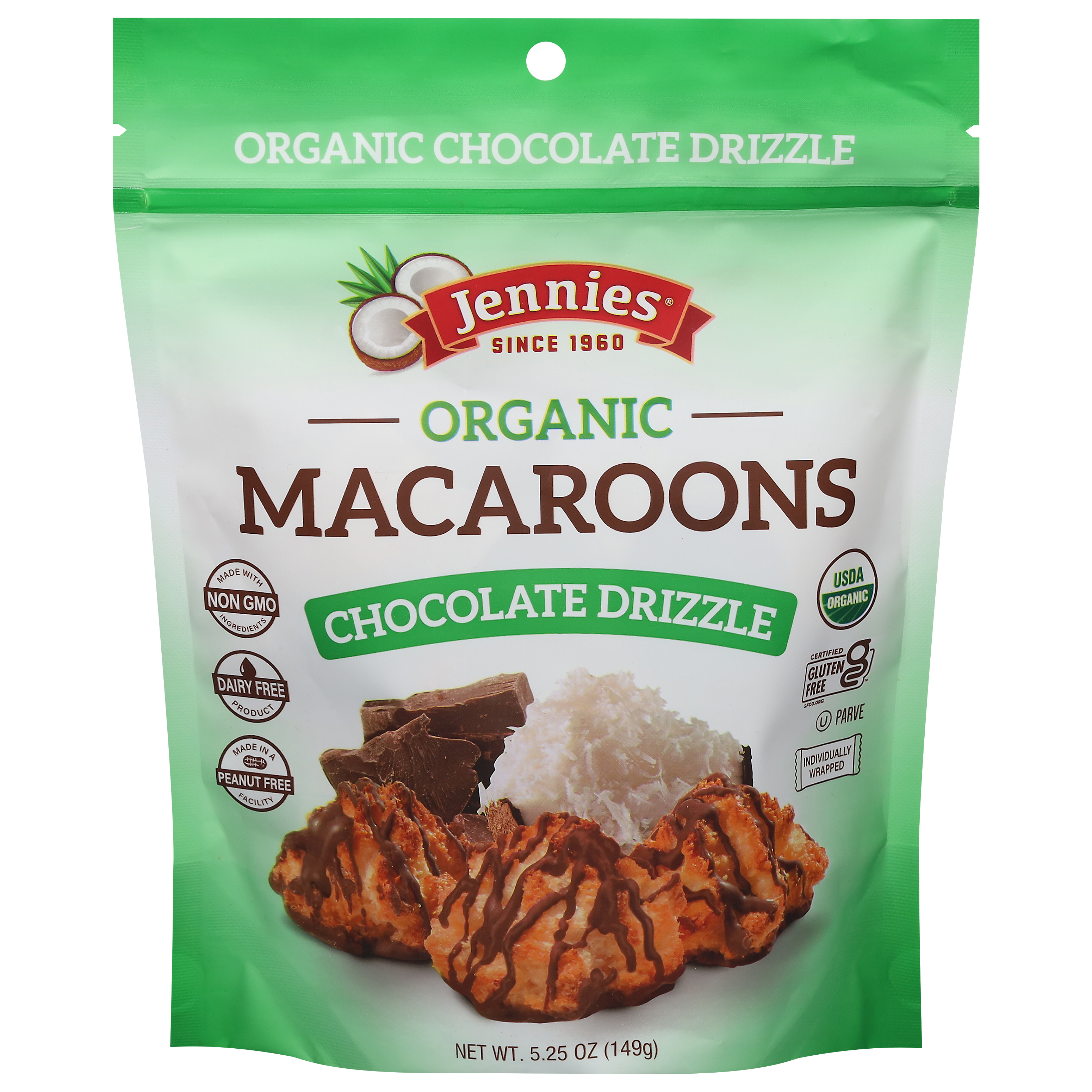Jennies Organic Chocolate Drizzle Macaroons