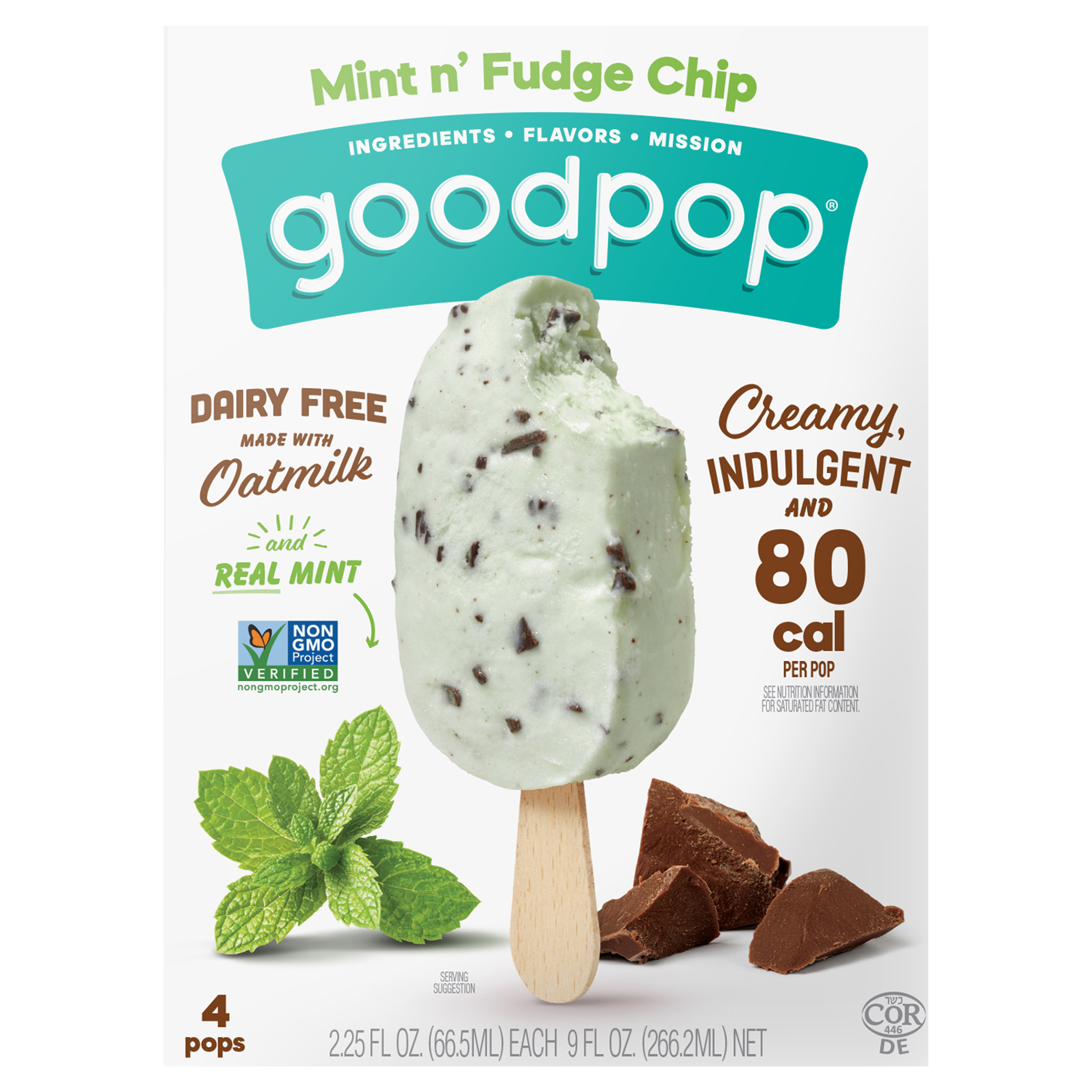 Mint n' Fudge Chip Dairy-Free Oat Milk Frozen Dessert Bars,