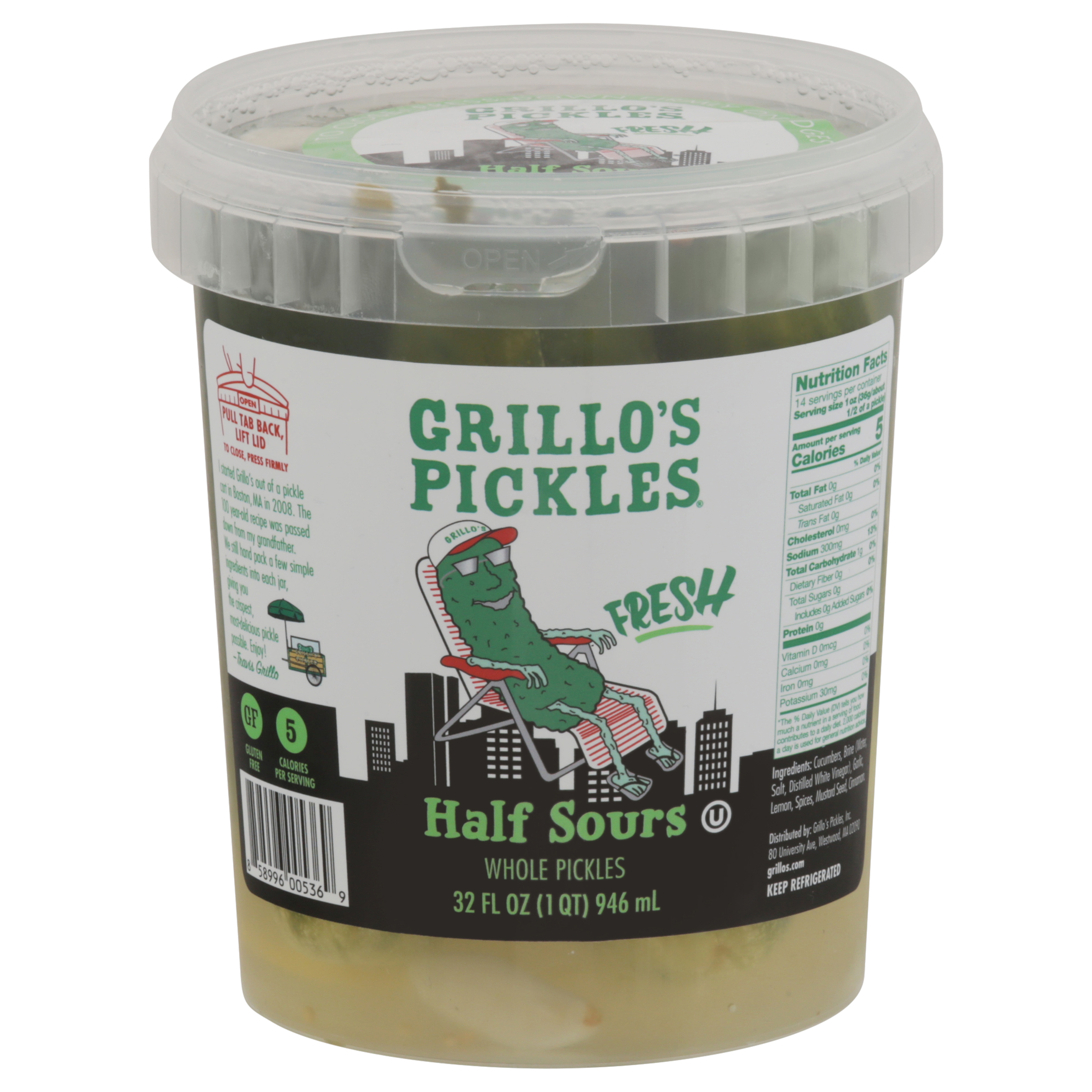 Grillo's Pickles Fresh Whole Half Sours Pickle
