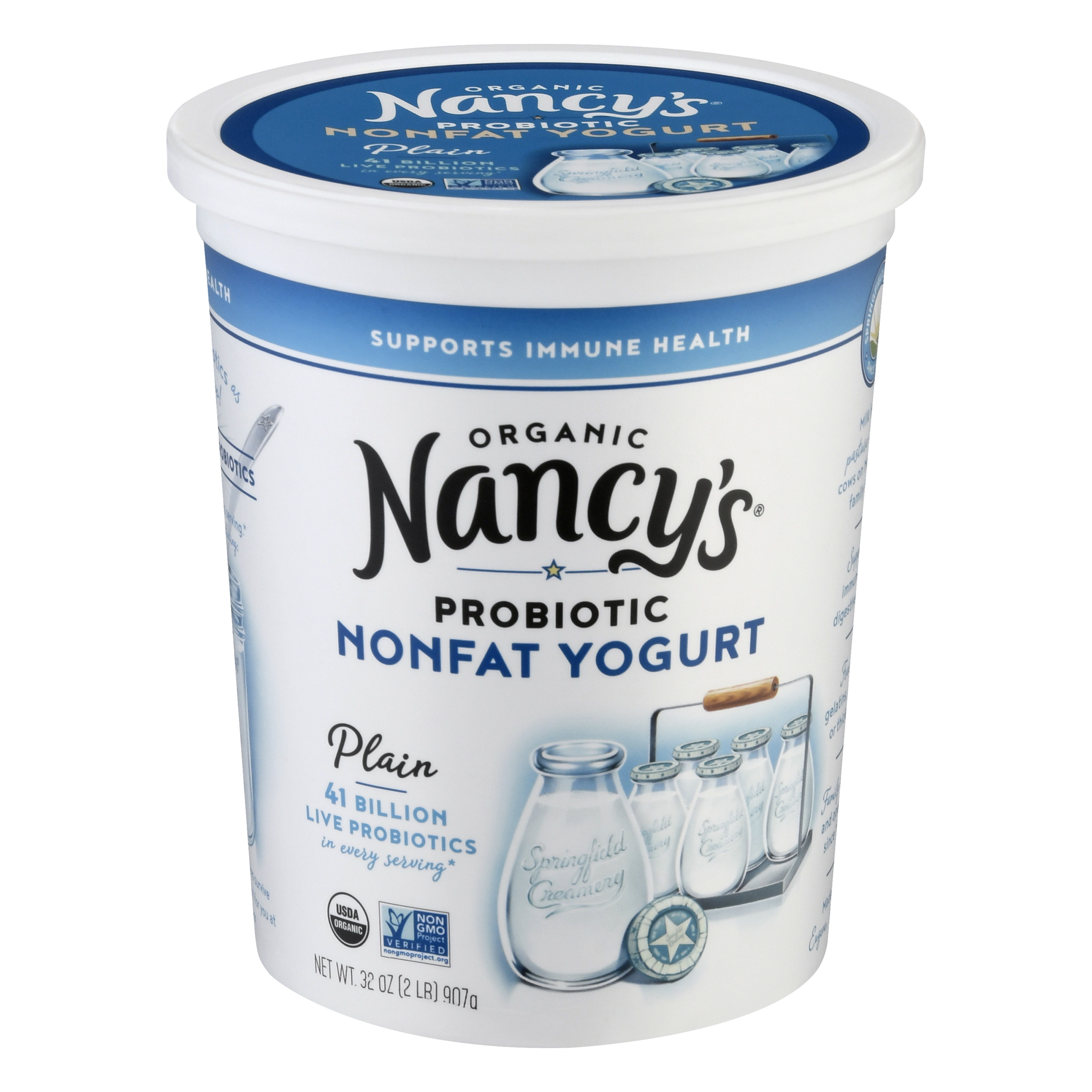 Nancys Probiotic Organic Nonfat Plain Yogurt