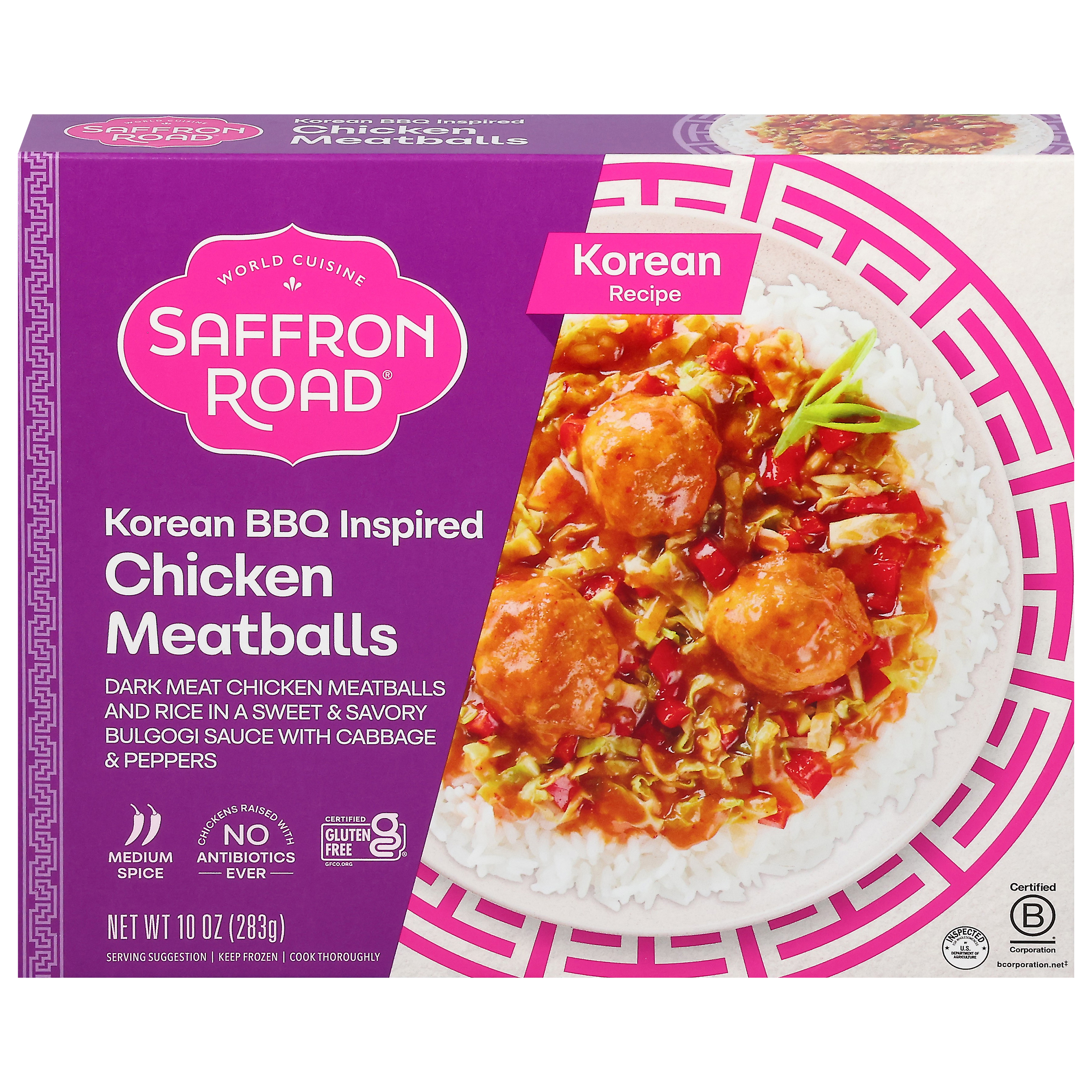 Saffron Road Medium Spice Korean BBQ Inspired Chicken Meatballs