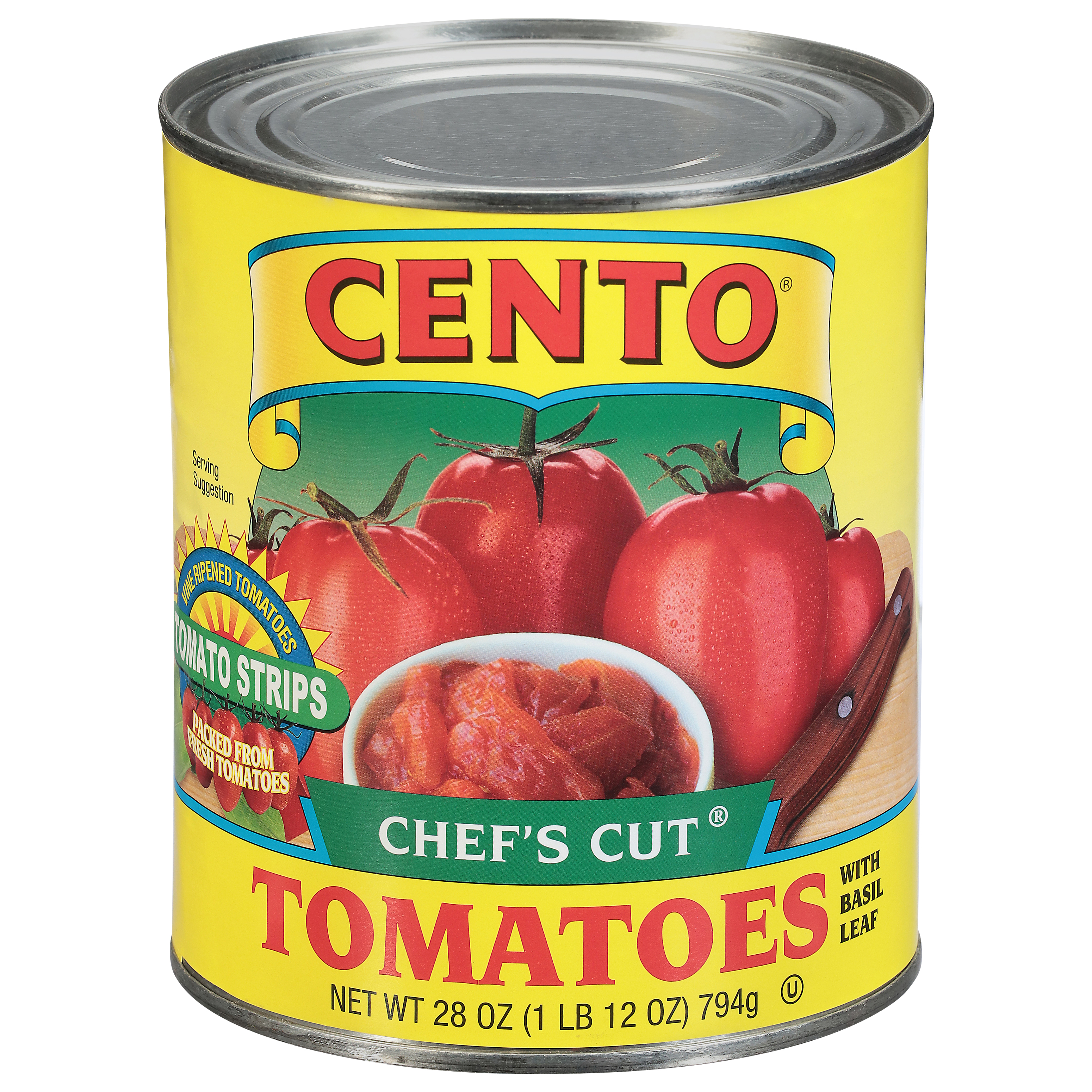 Cento Chef's Cut Tomatoes with Basil Leaf