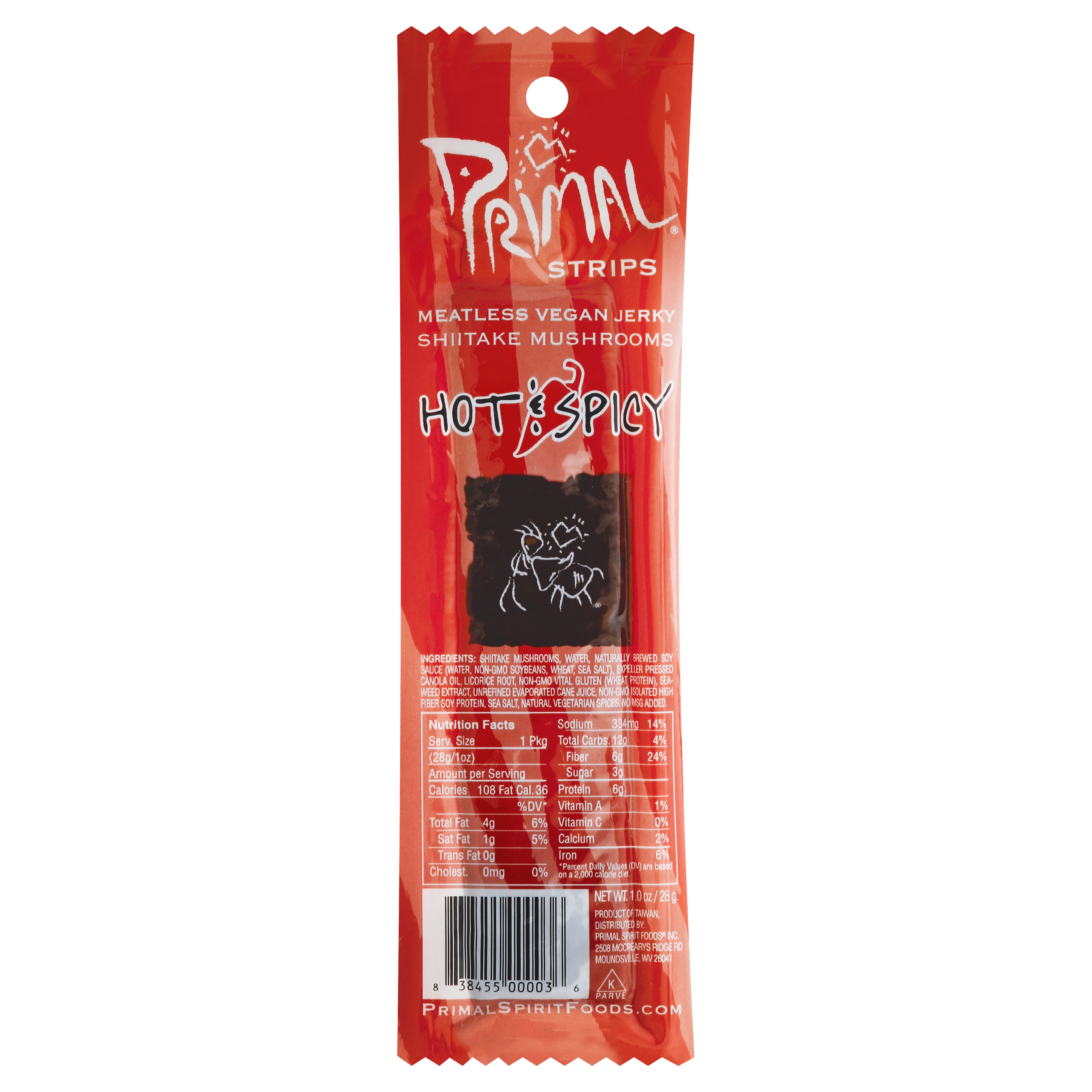 Primal Spirit Foods Shiitake Mushroom Hot & Spicy Bar