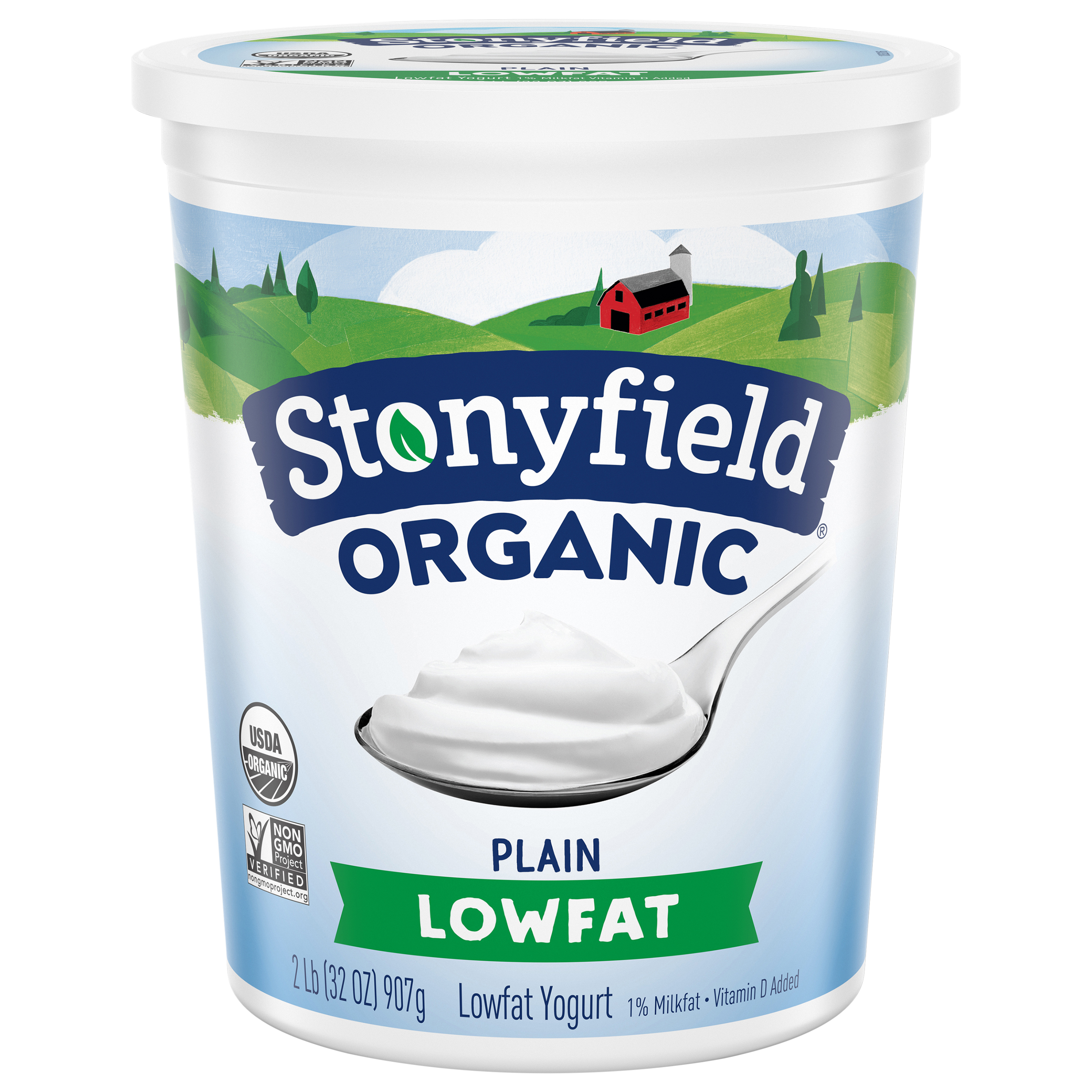 Stonyfield Organic Lowfat Yogurt, Plain, 32 oz.