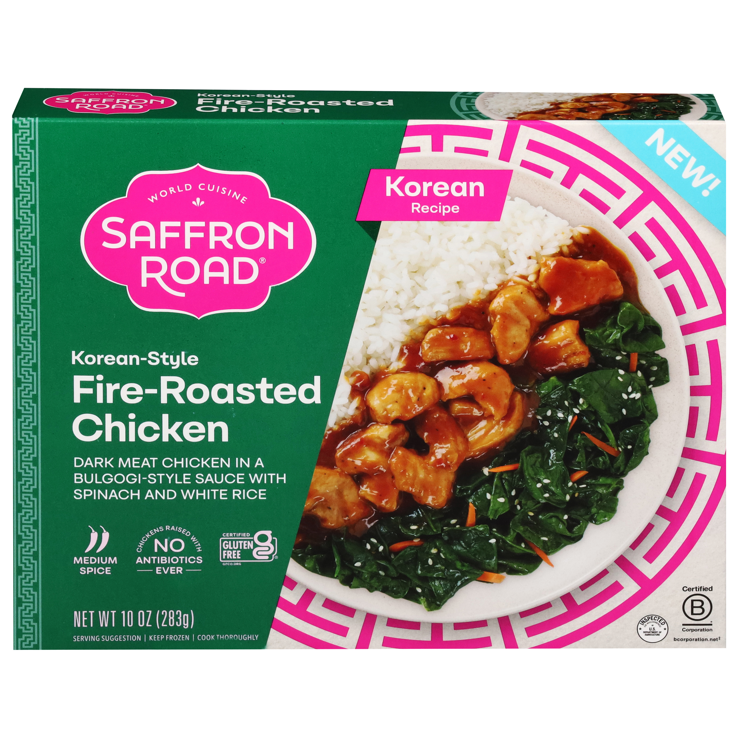 Saffron Road Medium Spice Fire-Roasted Korean-Style Korean Recipe Chicken
