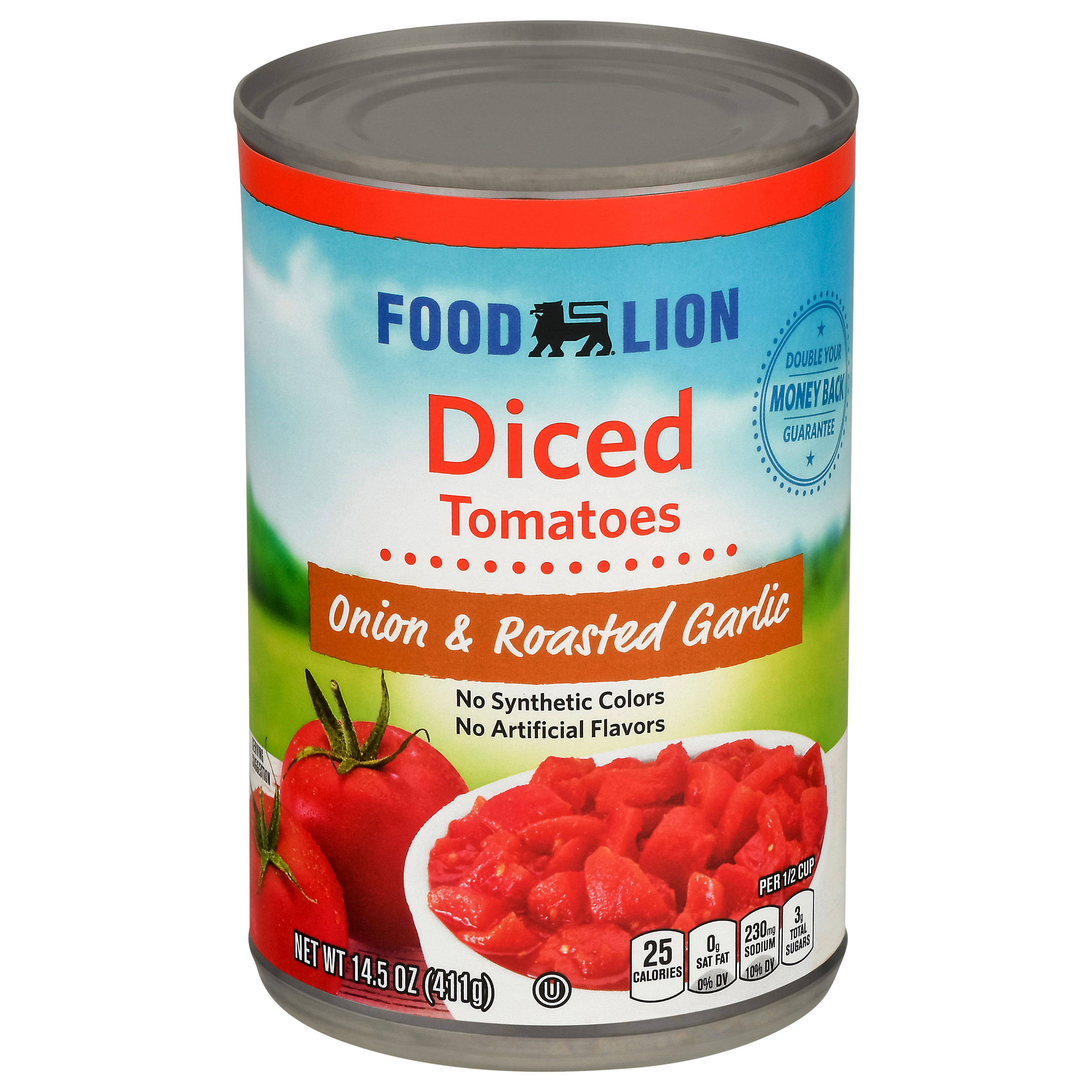 Food Lion Diced Onion & Roasted Garlic Tomatoes 14.5 oz