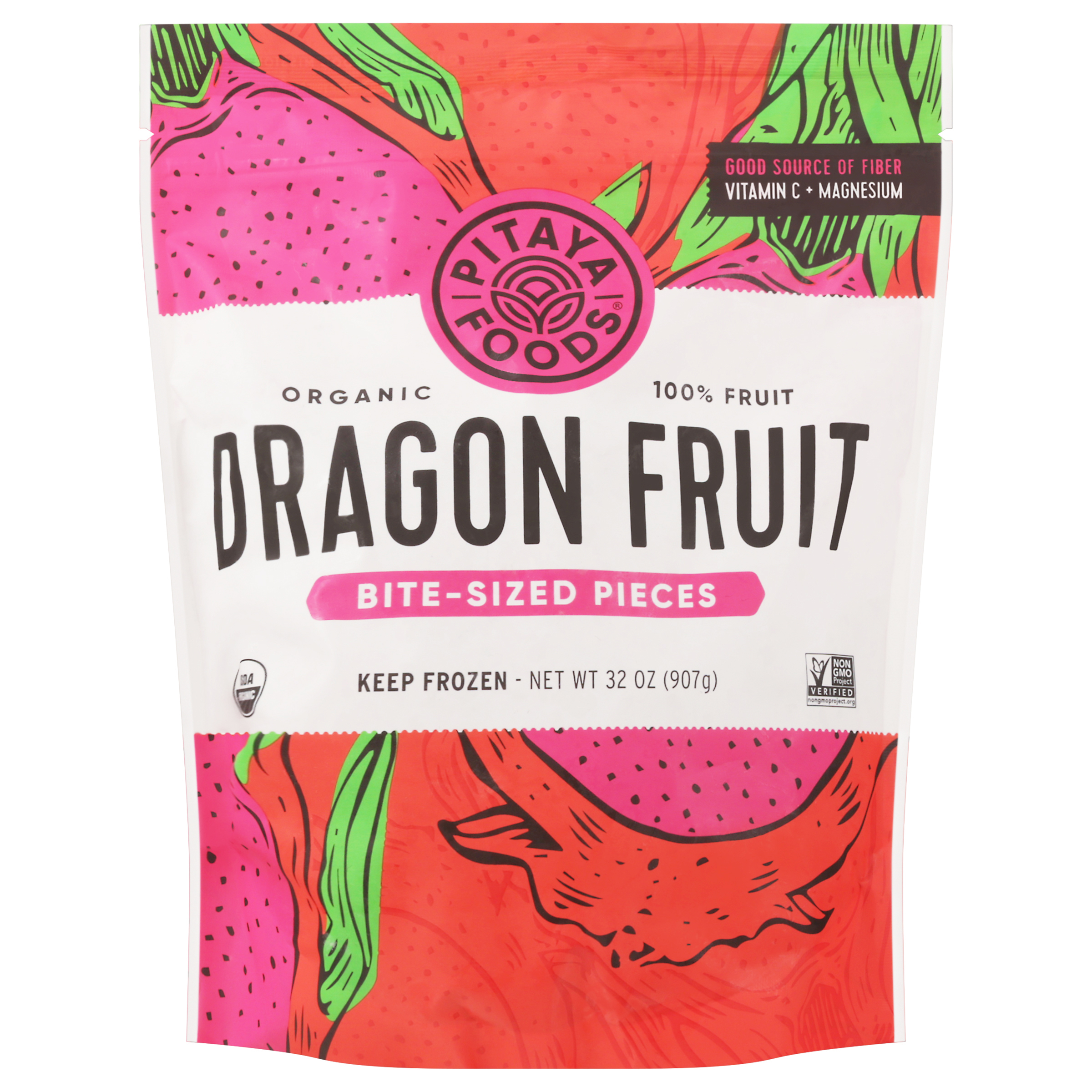 Pitaya Foods Bite-Sized Pieces Organic Dragon Fruit