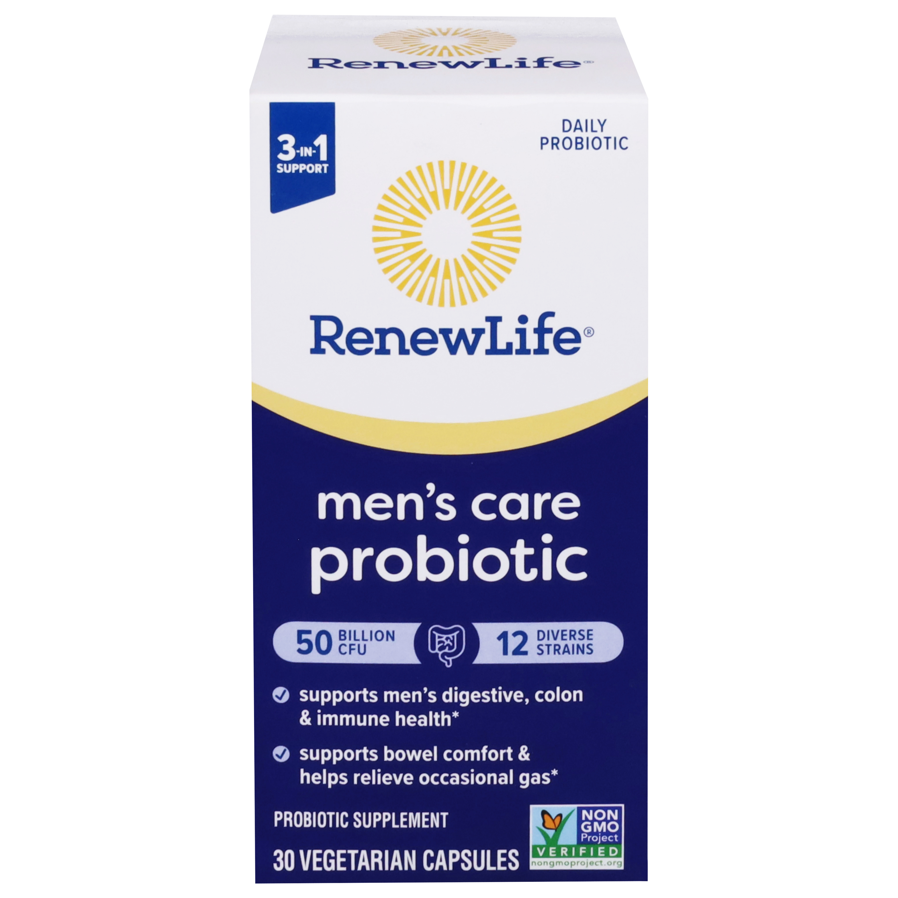 Renew Life 3-in-1 Support Men's Care Probiotic 30 Vegetarian Capsules