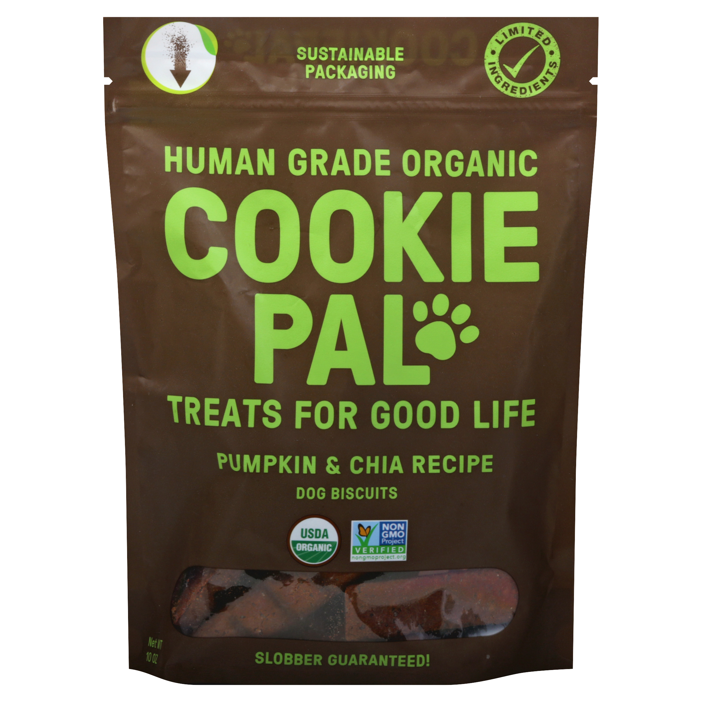 Cookie Pal Human Grade Organic Pumpkin & Chia Recipe Dog Biscuits