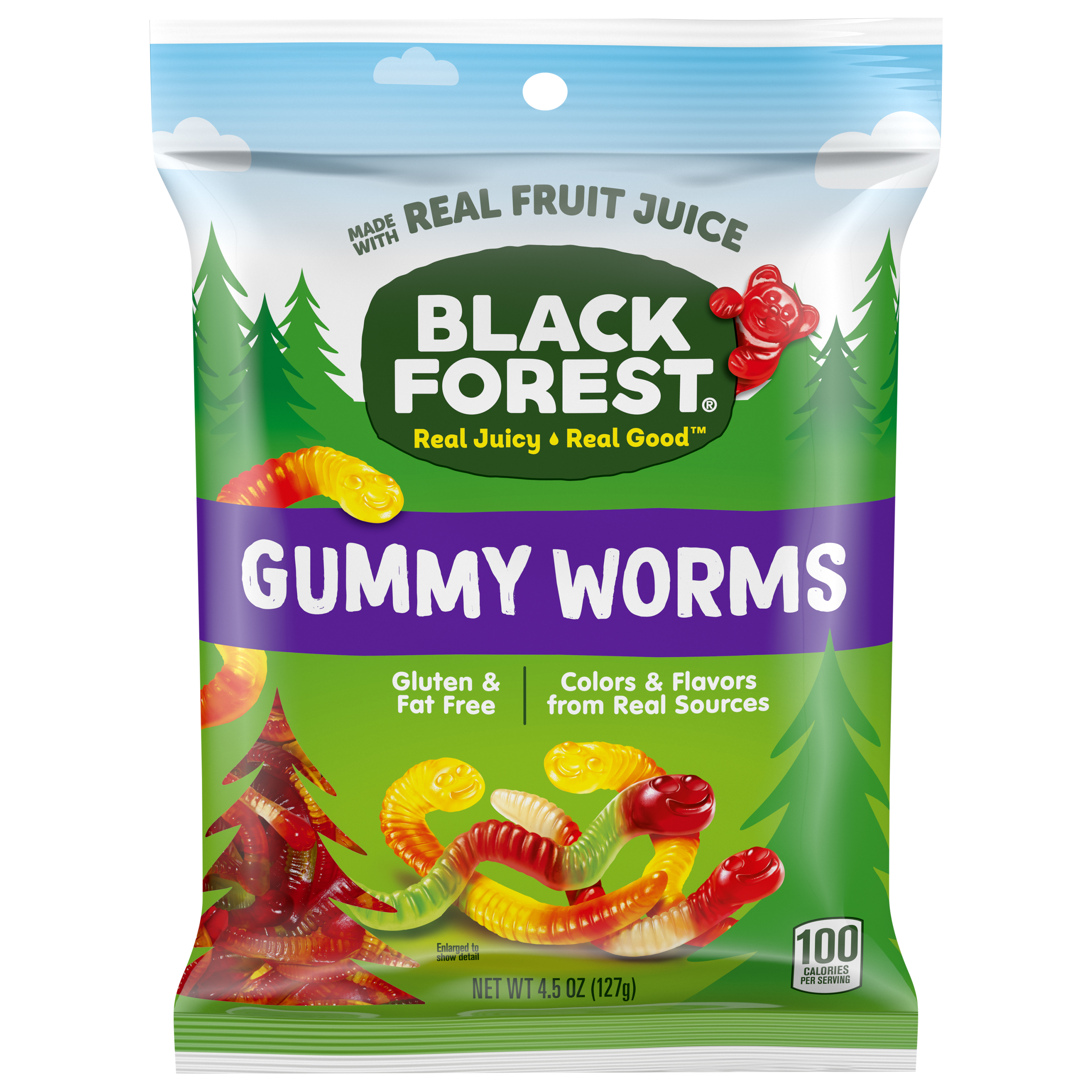 BLACK FOREST 06909 155750 Gummy Worms Peg 3d Render 4.5oz No-PMT