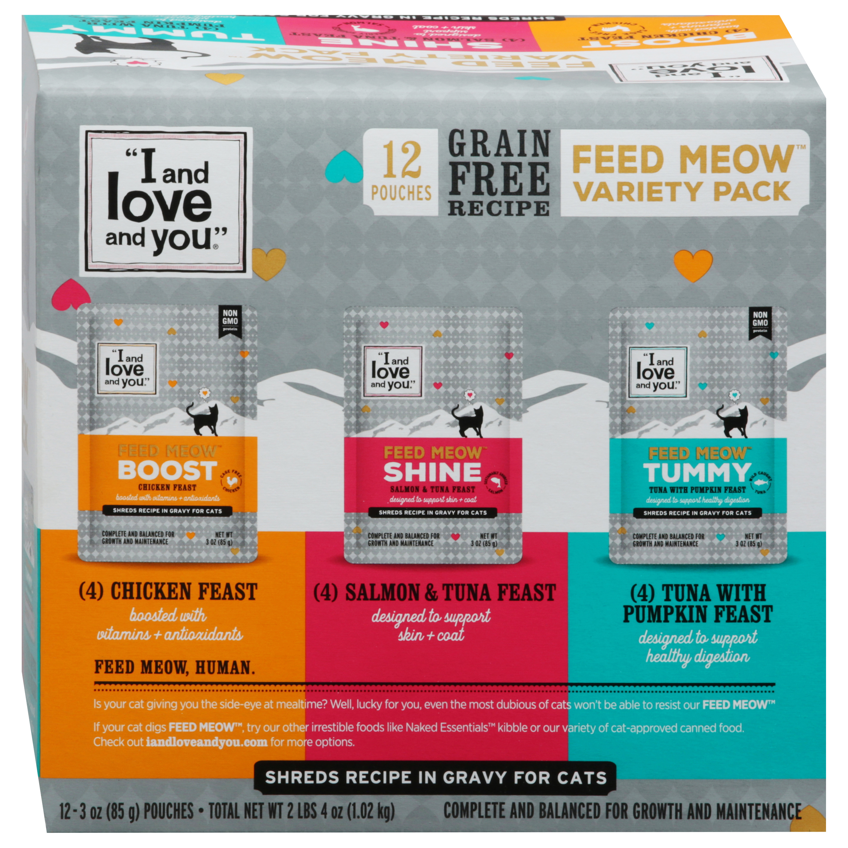 I and Love and You Feed Meow Grain Free Recipe Cat Food Variety Pack