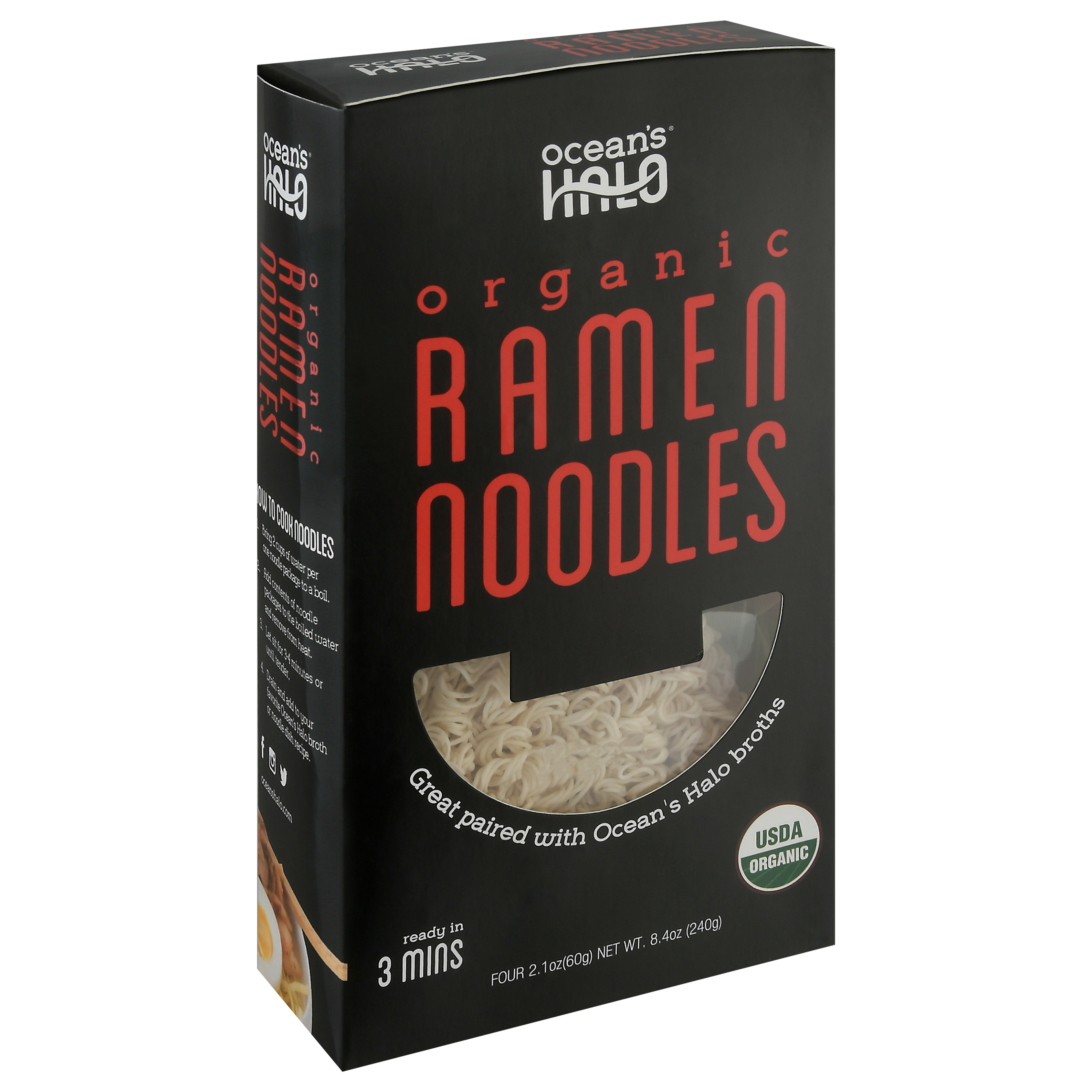 Ocean's Halo Organic Ramen Noodles 4 Packs 2.1 oz 4 ea Box