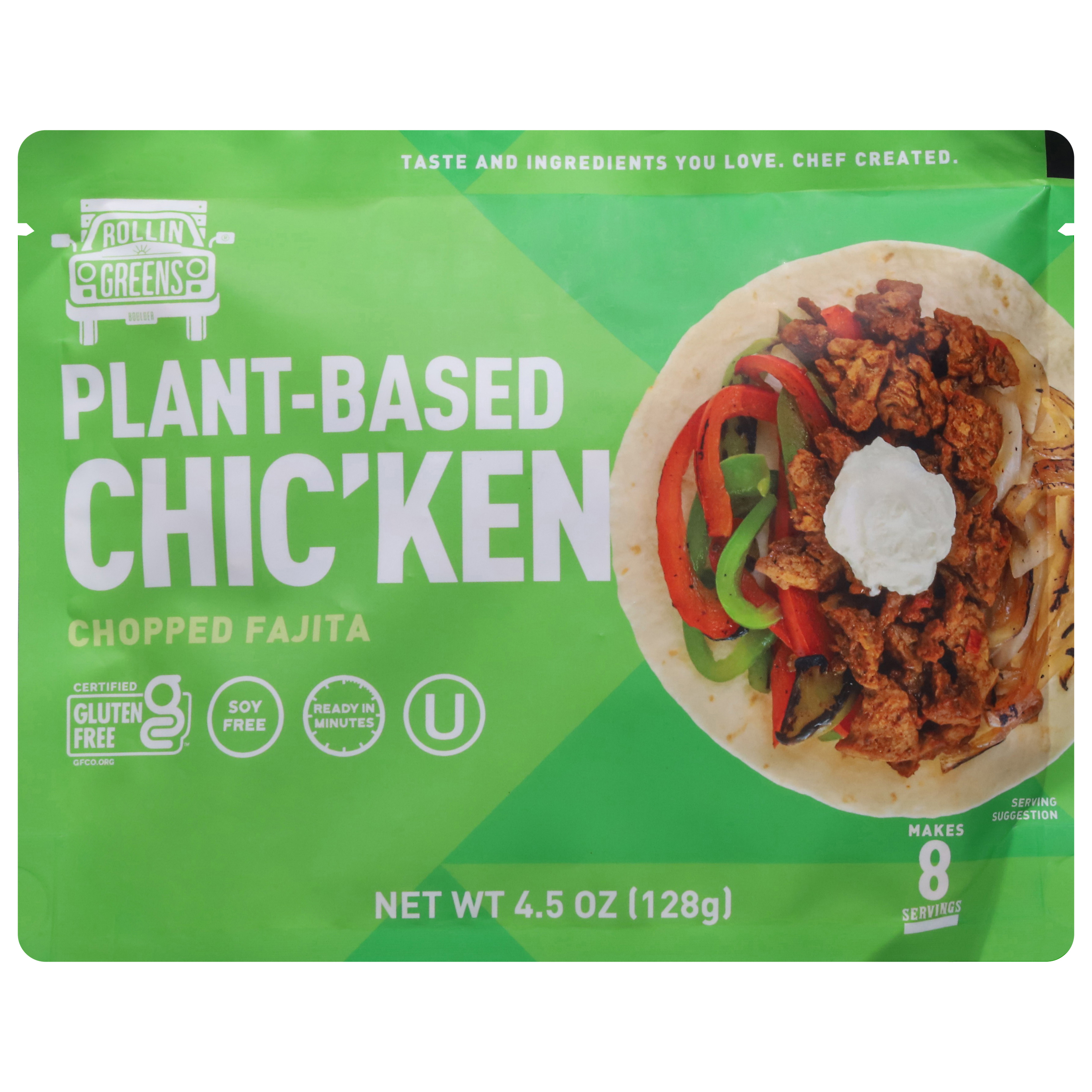 RollinGreens Plant-Based Chopped Chicken Fajita