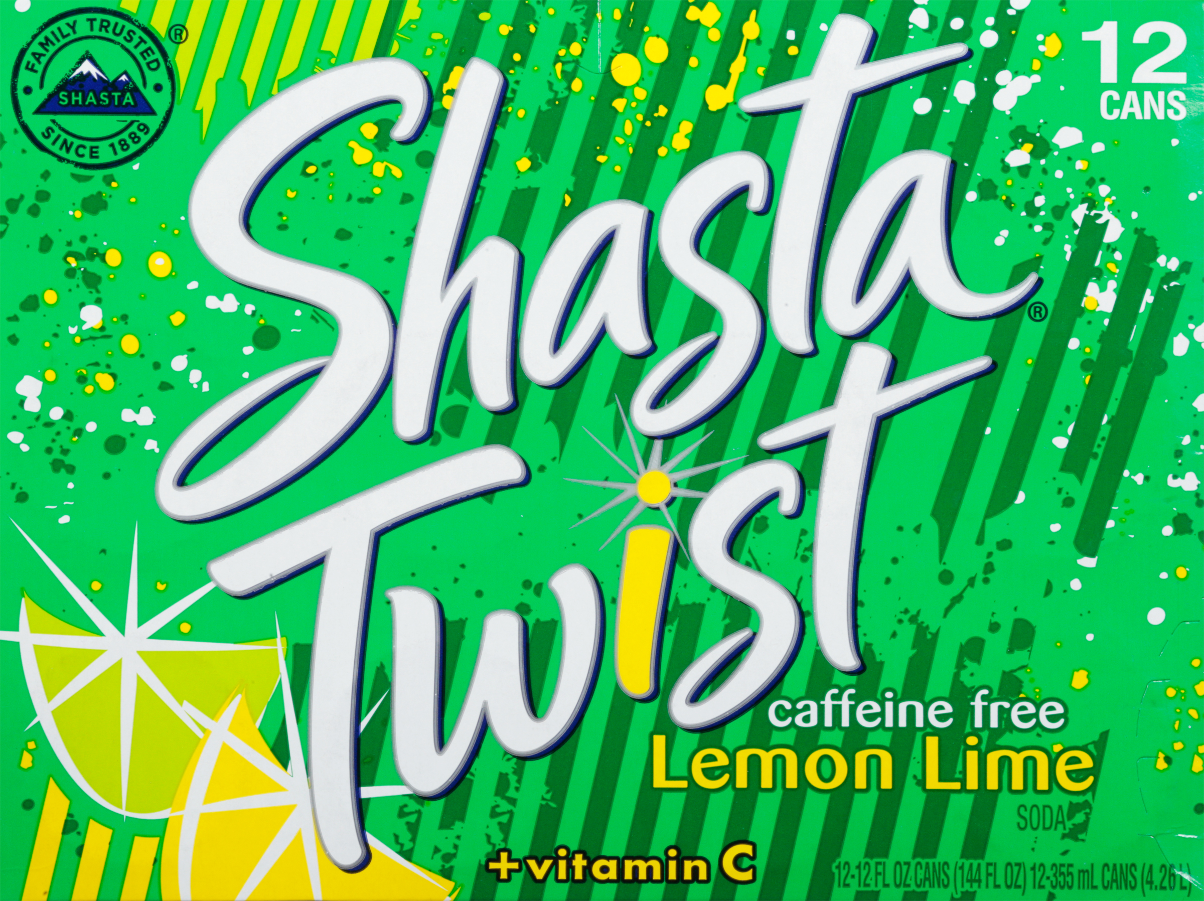 SHASTA-SODA/TWIST LIME/12 PACK/12-OUNCES CAN/@@11521