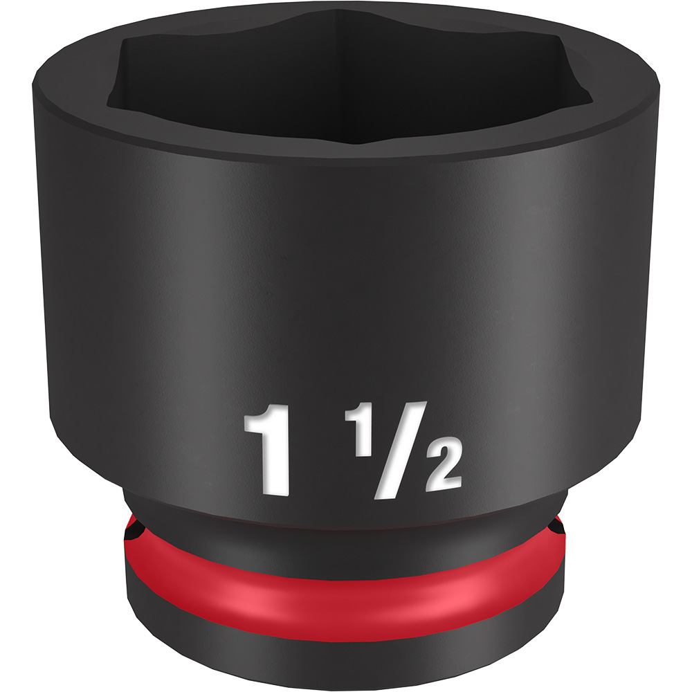 Product image for Milwaukee 49-66-6218 SHOCKWAVE™ Impact Duty™ 1-1/2" Standard 6-Point Socket, 1/2" Drive