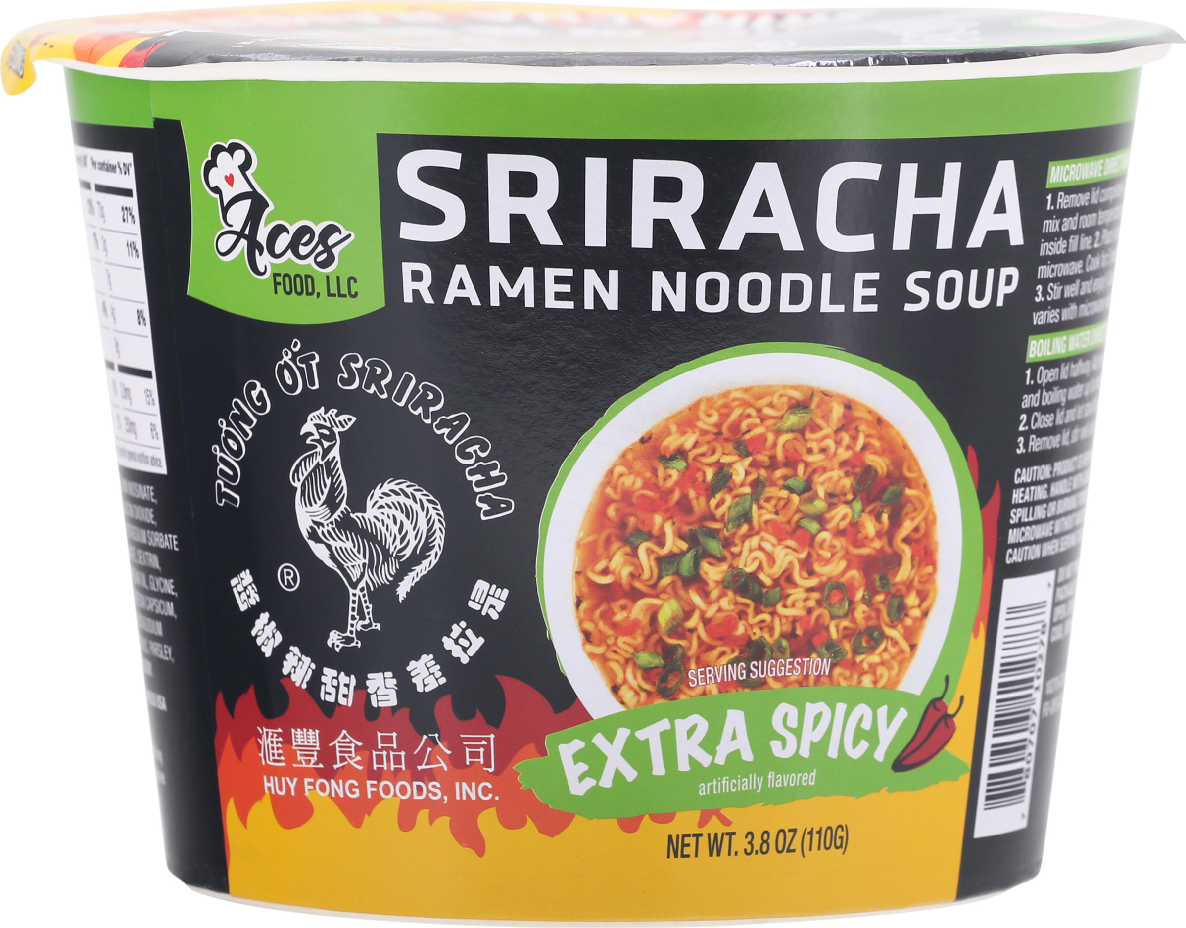 Aces Food, LLC Extra Spicy Sriracha Ramen Noodle Soup 3.8 oz