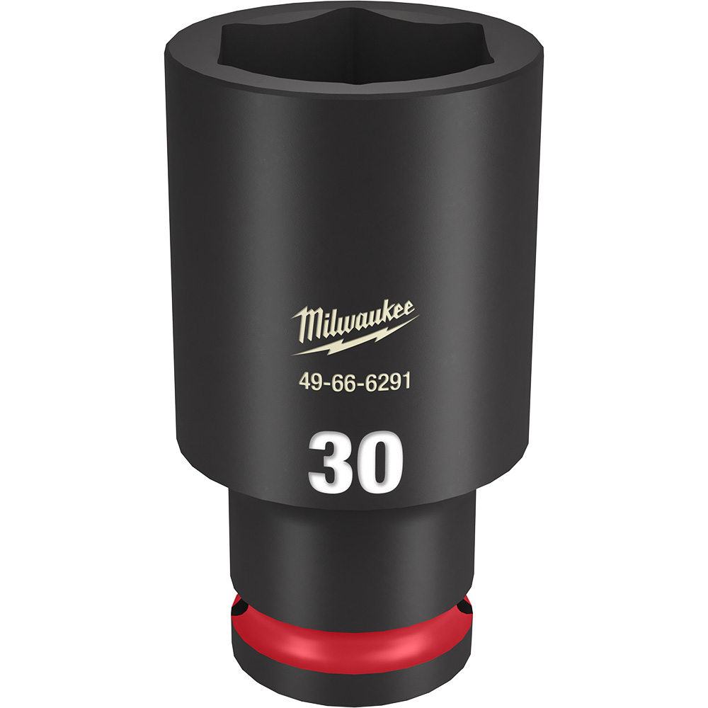 Product image for Milwaukee 49-66-6291 SHOCKWAVE™ Impact Duty™ 30mm Deep 6-Point Socket, 1/2" Drive