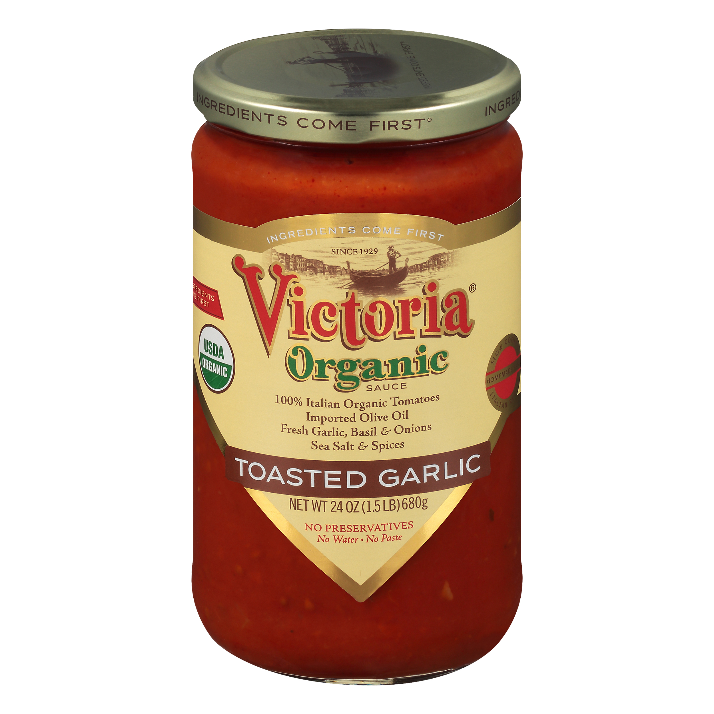 Victoria® Organic Toasted Garlic Sauce 24 oz. Jar