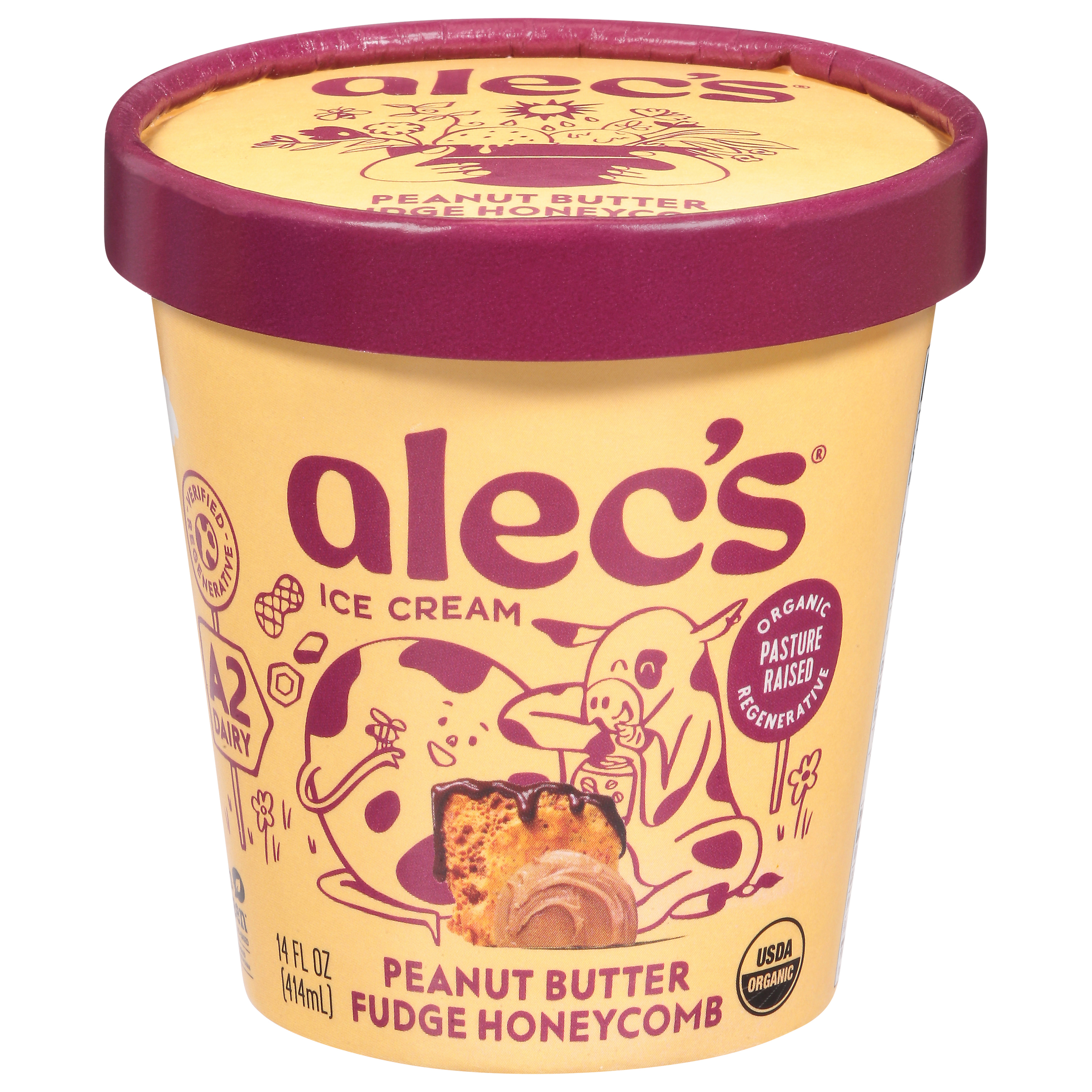 Alec's Peanut Butter Fudge Honeycomb Ice Cream