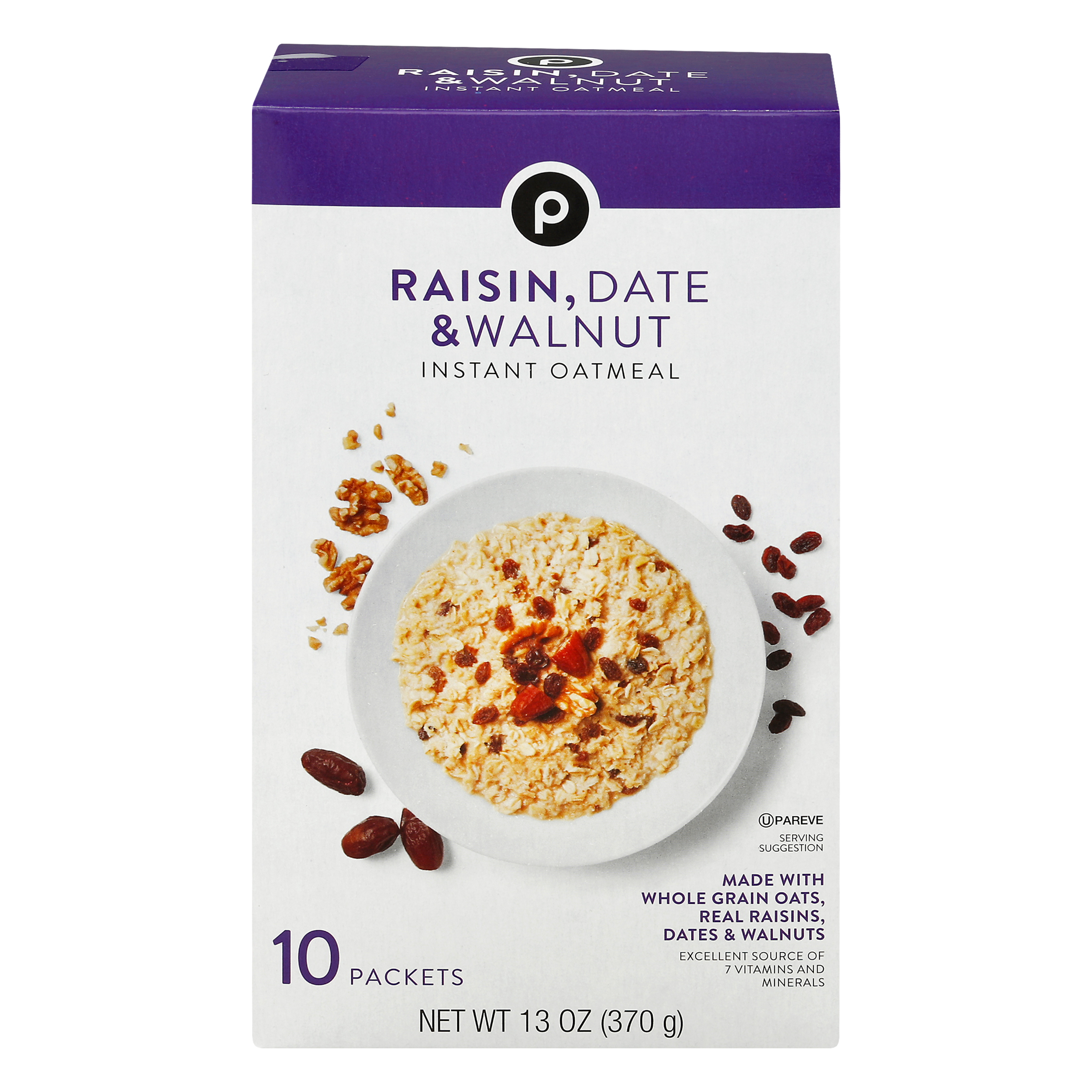 Publix Instant Raisin, Date & Walnut Instant Oatmeal 10.0 ea BOX