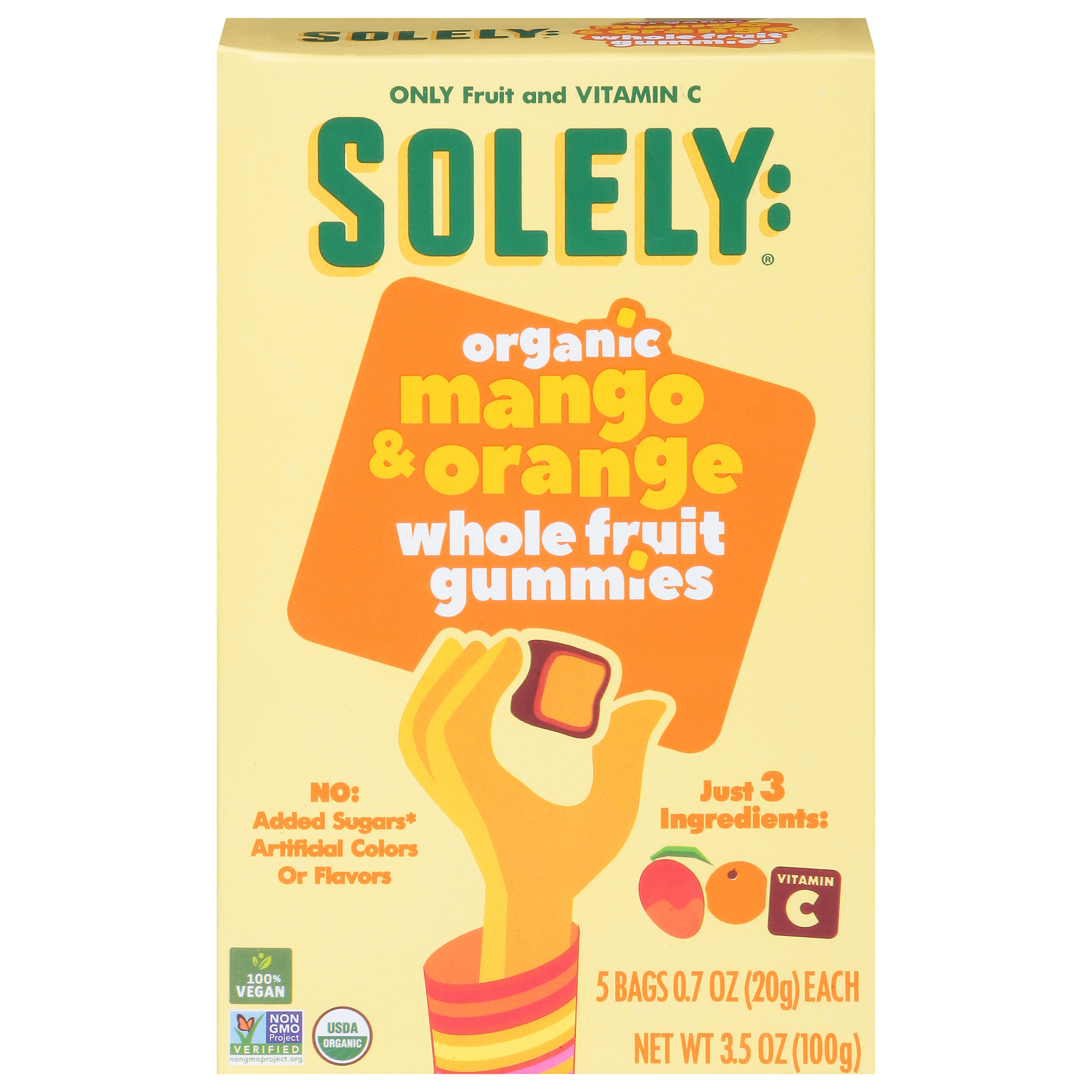 Solely Organic Mango & Orange Whole Fruit Gummies