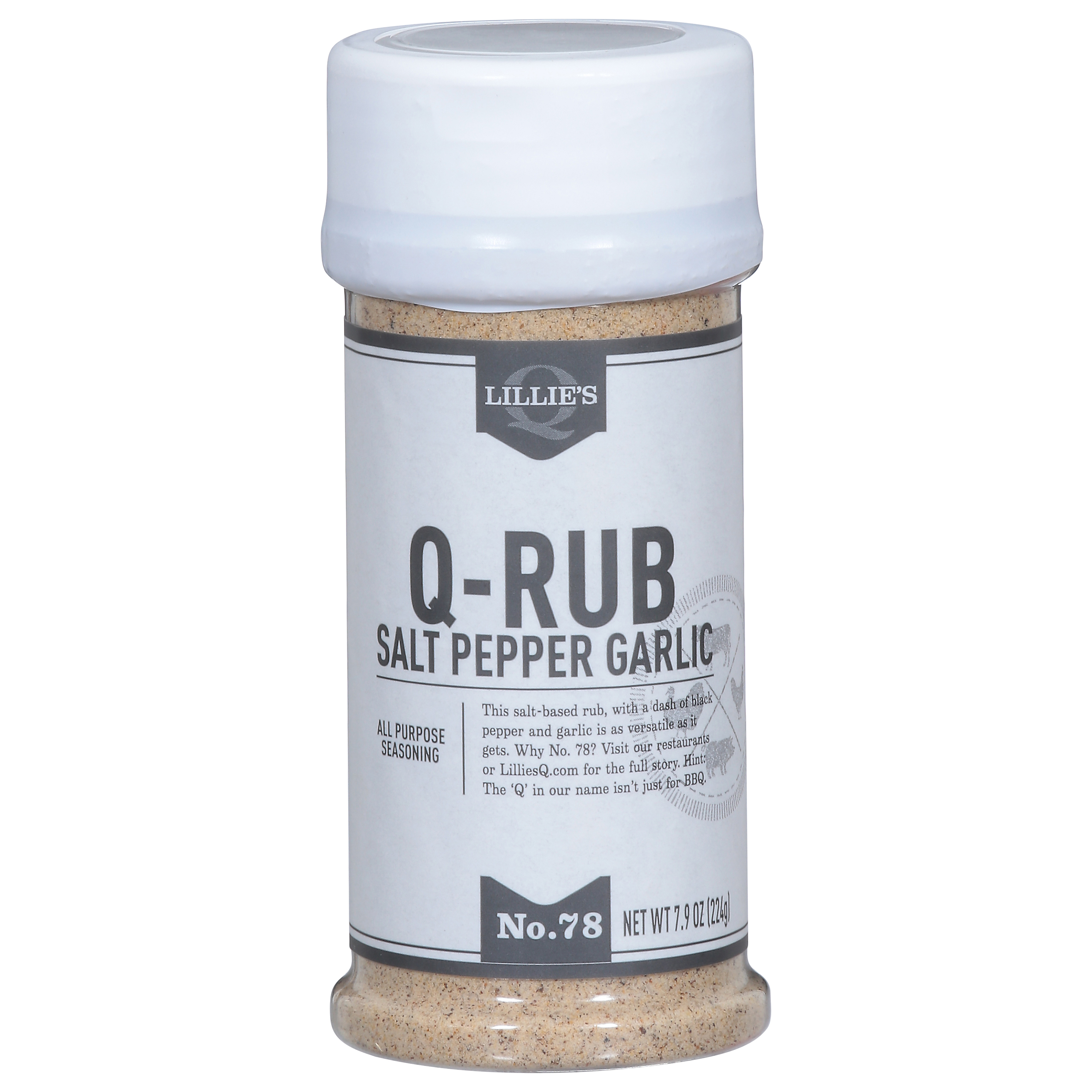 Lillie's Q No. 78 Q-Rub All Purpose Salt Pepper Garlic Seasoning