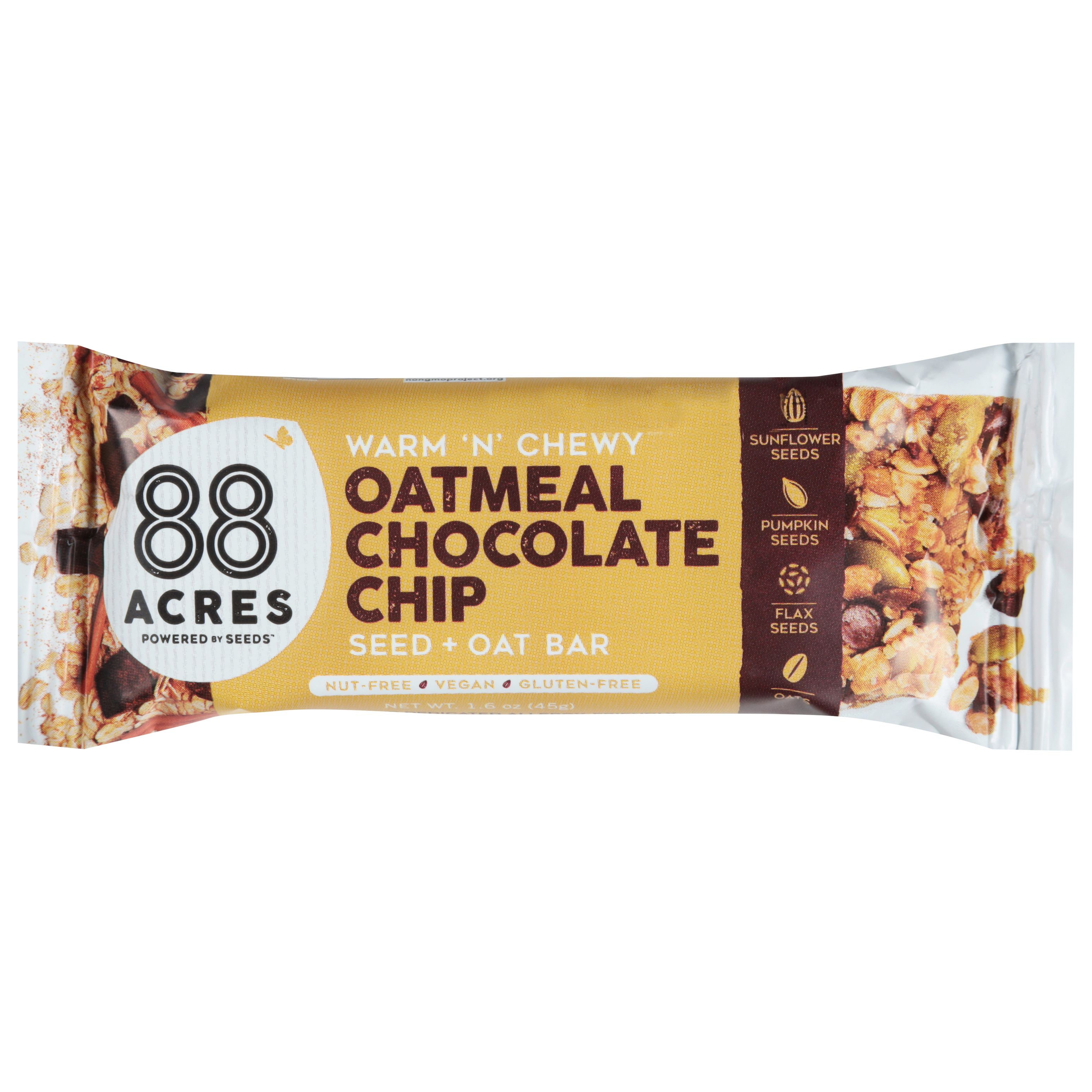 88 Acres Warm 'N' Chewy Oatmeal Chocolate Chip Seed + Oat Bar