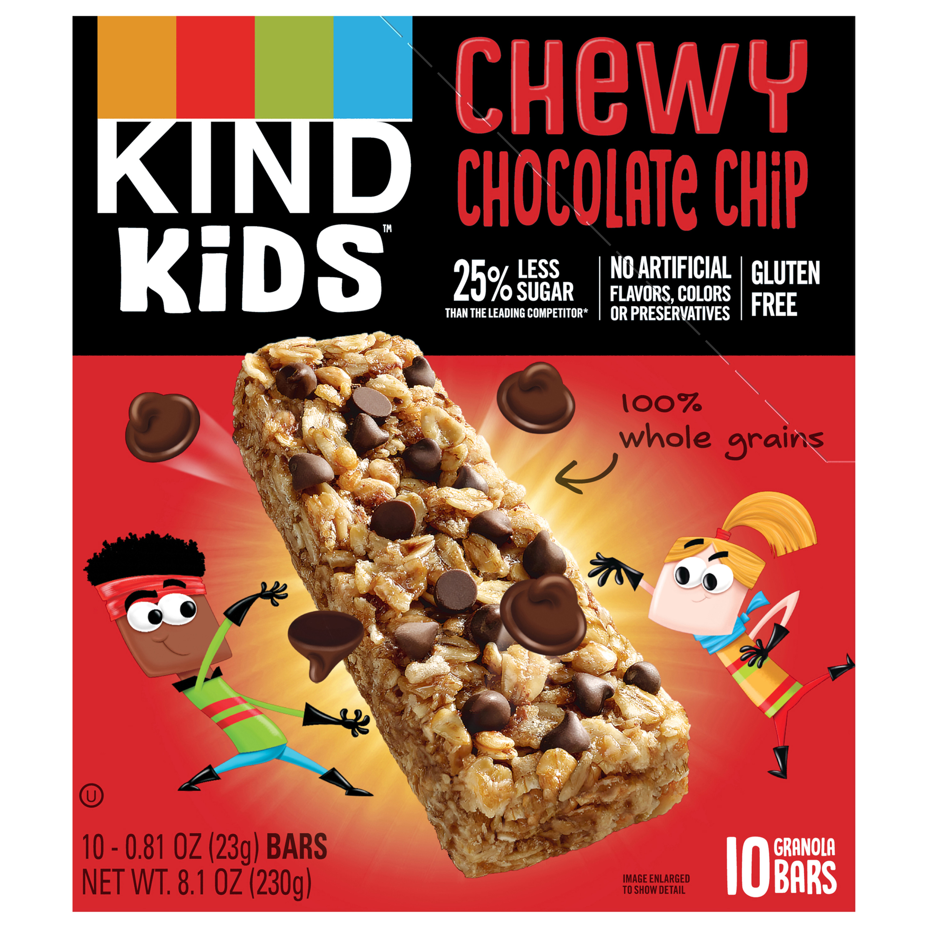 KIND KIDS Chewy Chocolate Chip Granola Bars, 100% Whole Grains, Gluten Free Bars, 0.81 OZ Bars (10 Count)