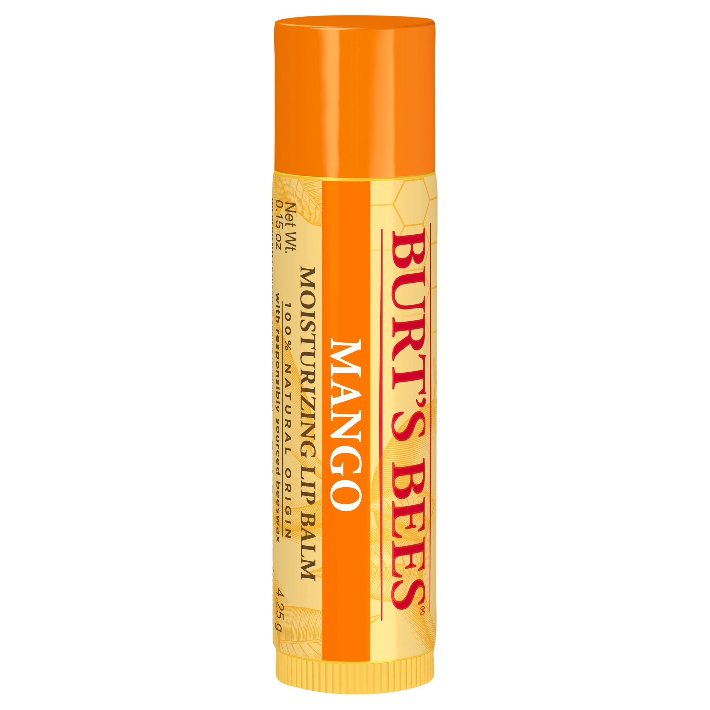 Burt's Bees Natural Moisturizing Mango with Beeswax & Fruit Extracts Lip Balm Tube
