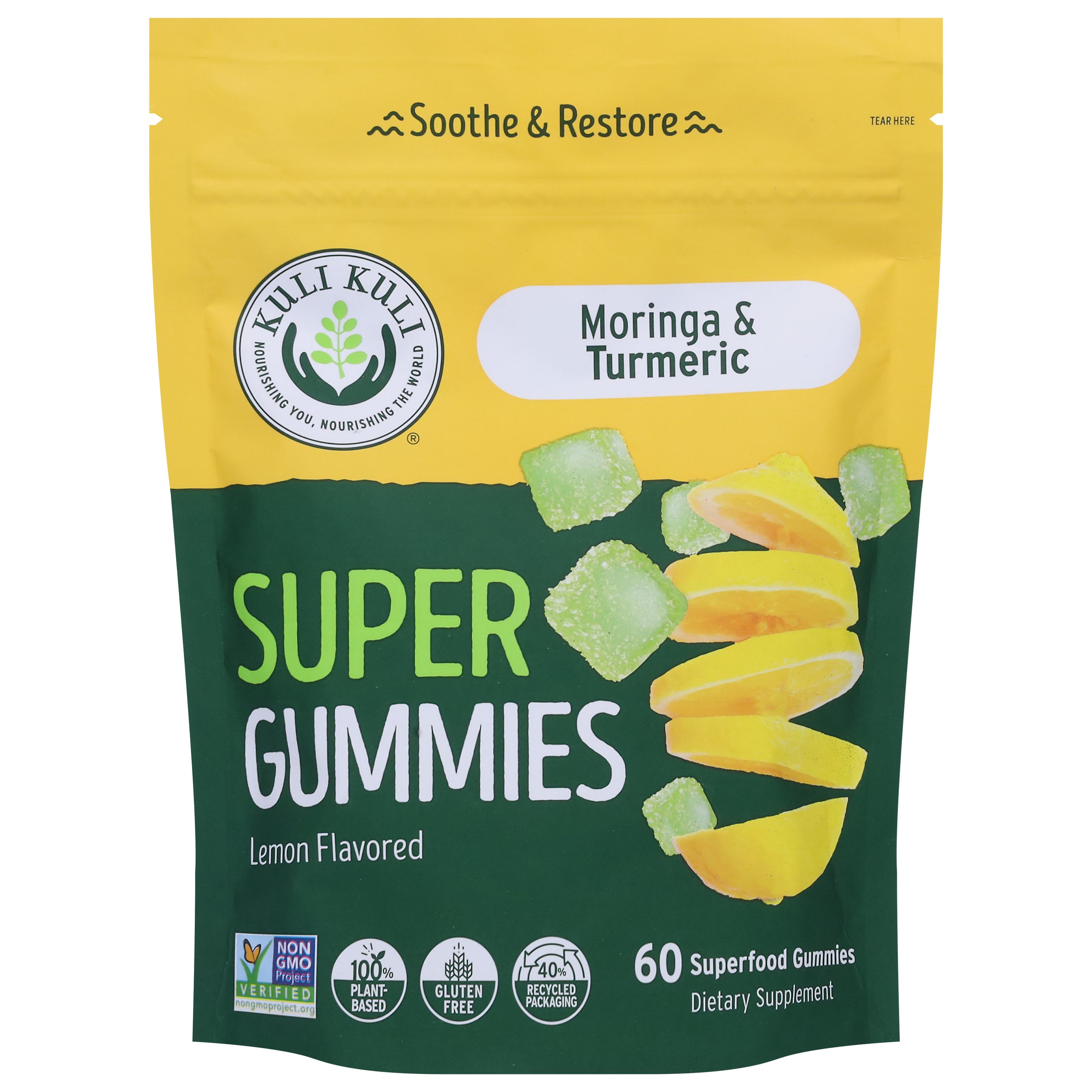 Kuli Kuli Moringa & Turmeric Lemon Flavored Super Gummies 60 Gummies