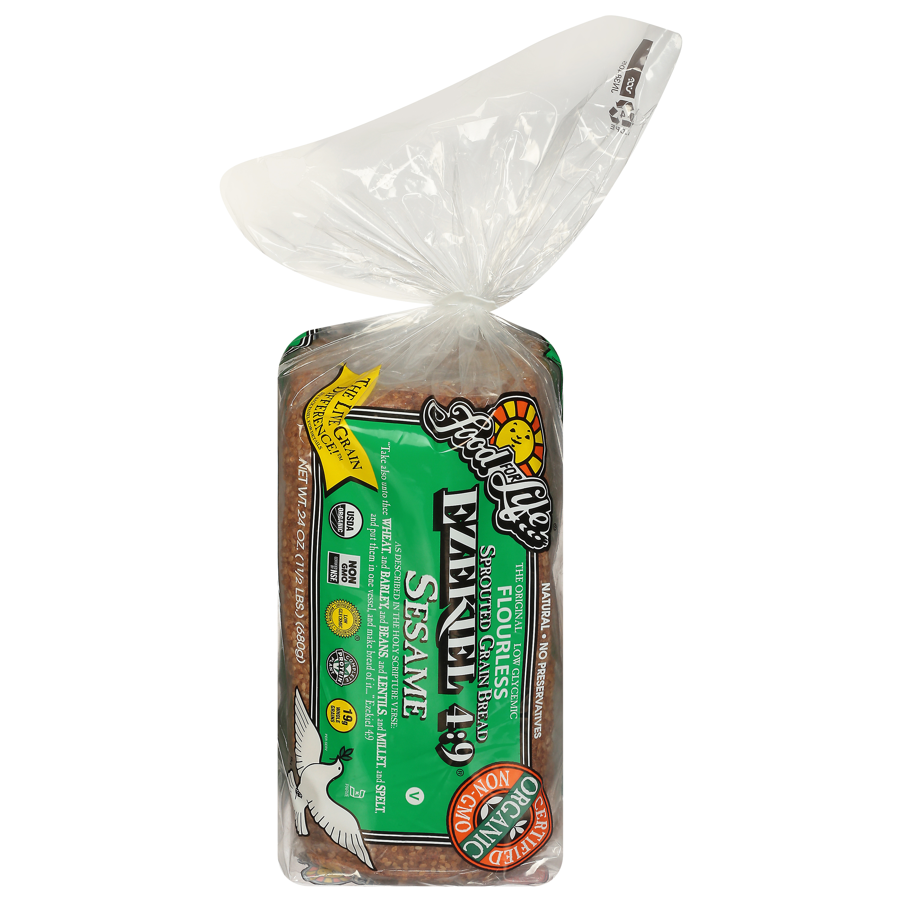 Food for Life Ezekiel 4:9 Sprouted Grain Flourless Sesame Bread