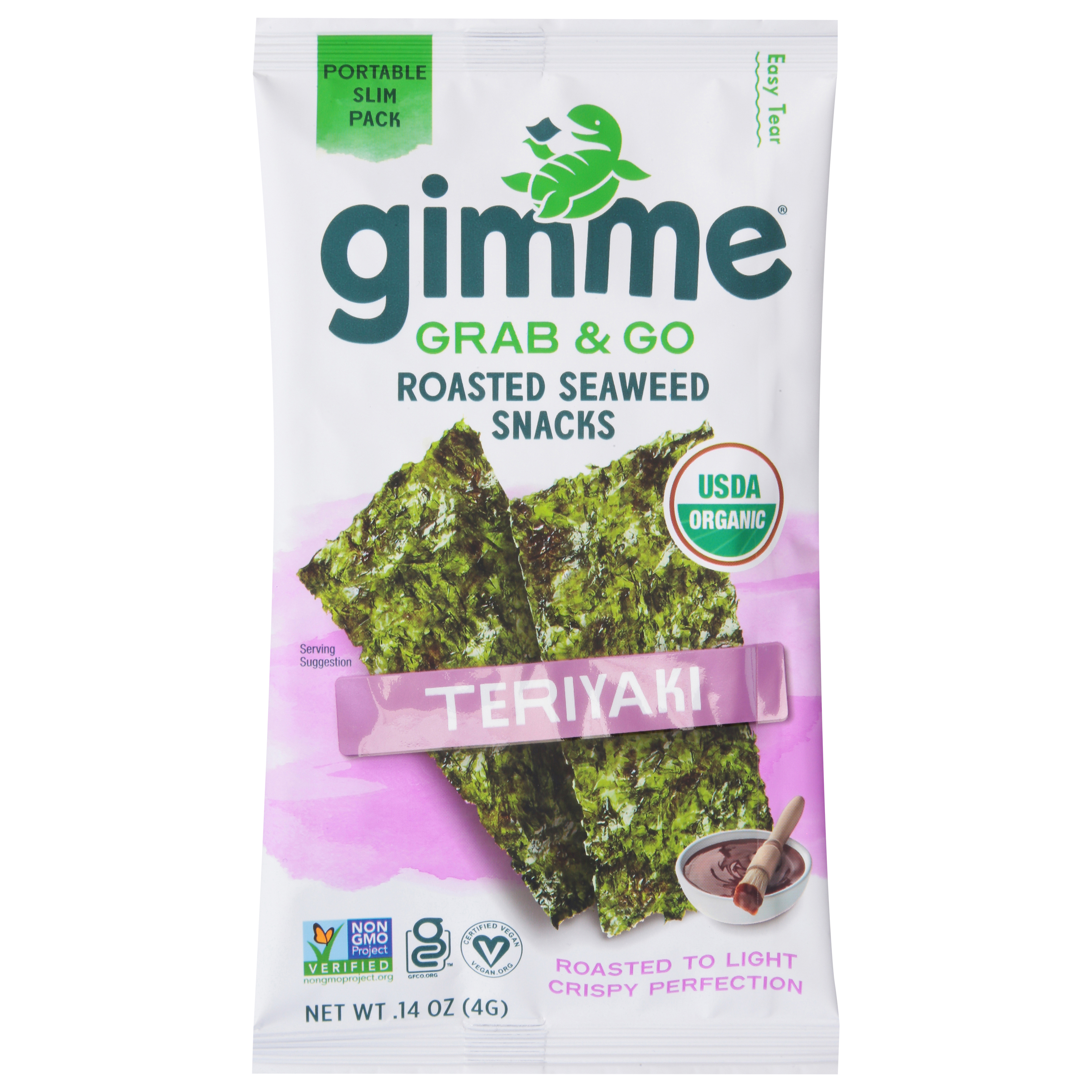 gimMe Grab & Go Roasted Teriyaki Seaweed Snacks