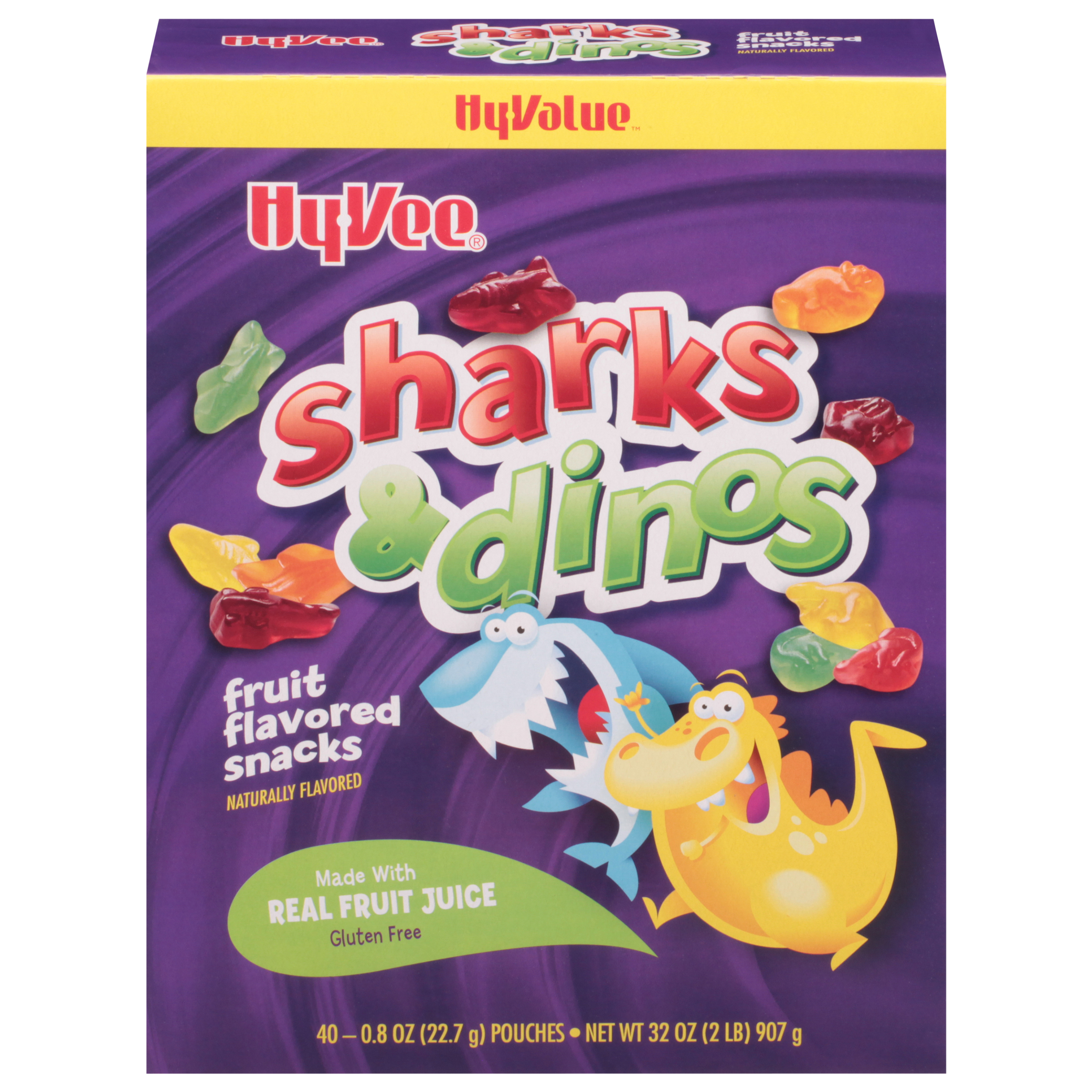 HyVee Sharks & Dinos Fruit Flavored Snacks 40 ea