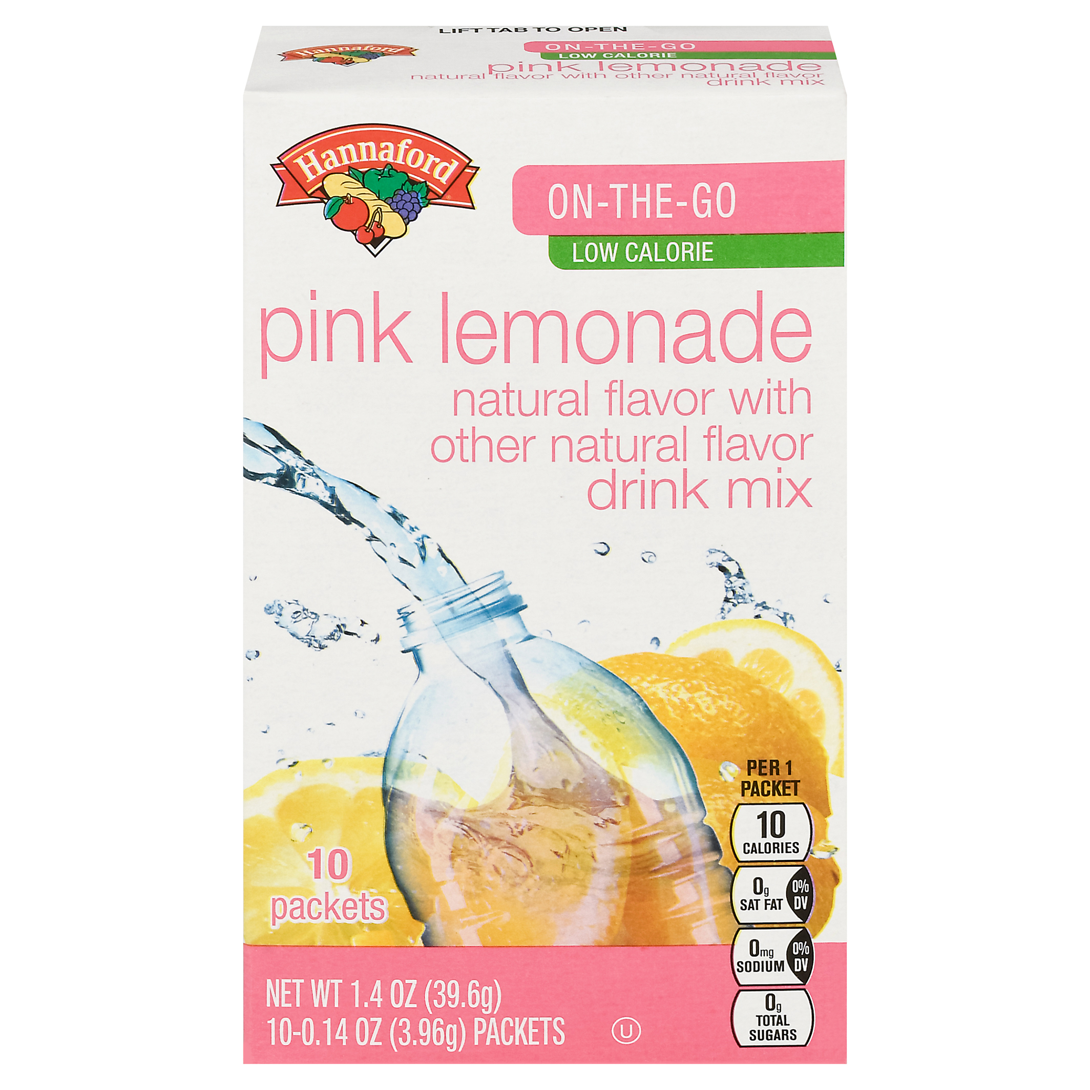 Hannaford Pink Lemonade Drink Mix Packets 10 - 0.14 oz