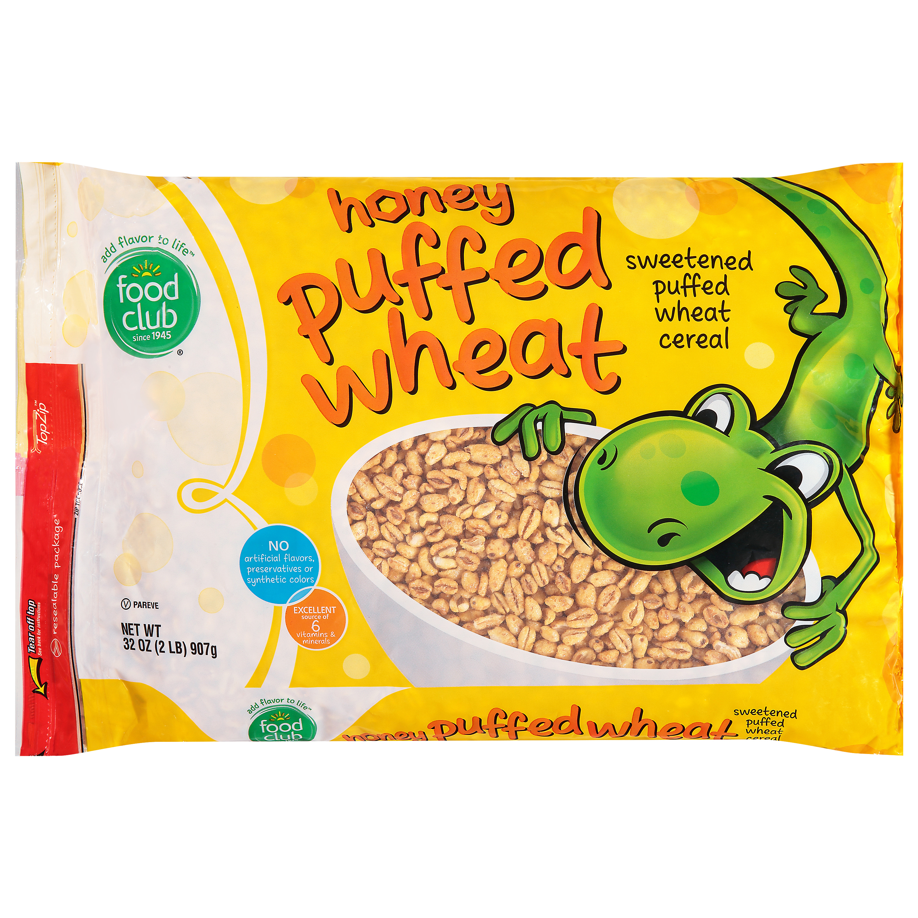 Food Club Honey Puffed Wheat Cereal 32 oz