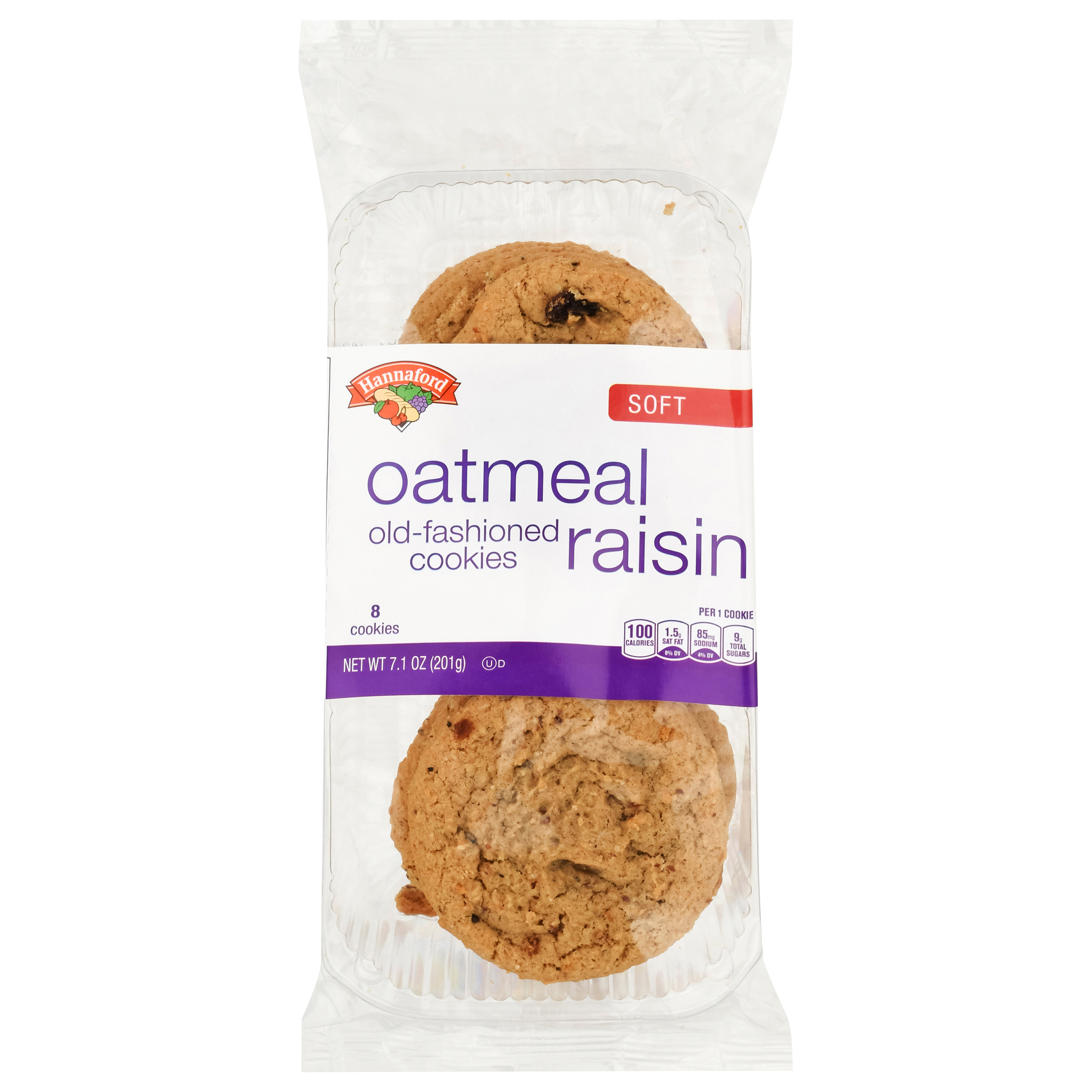 Hannaford Soft OldFashioned Oatmeal Raisin Cookies 8 ea