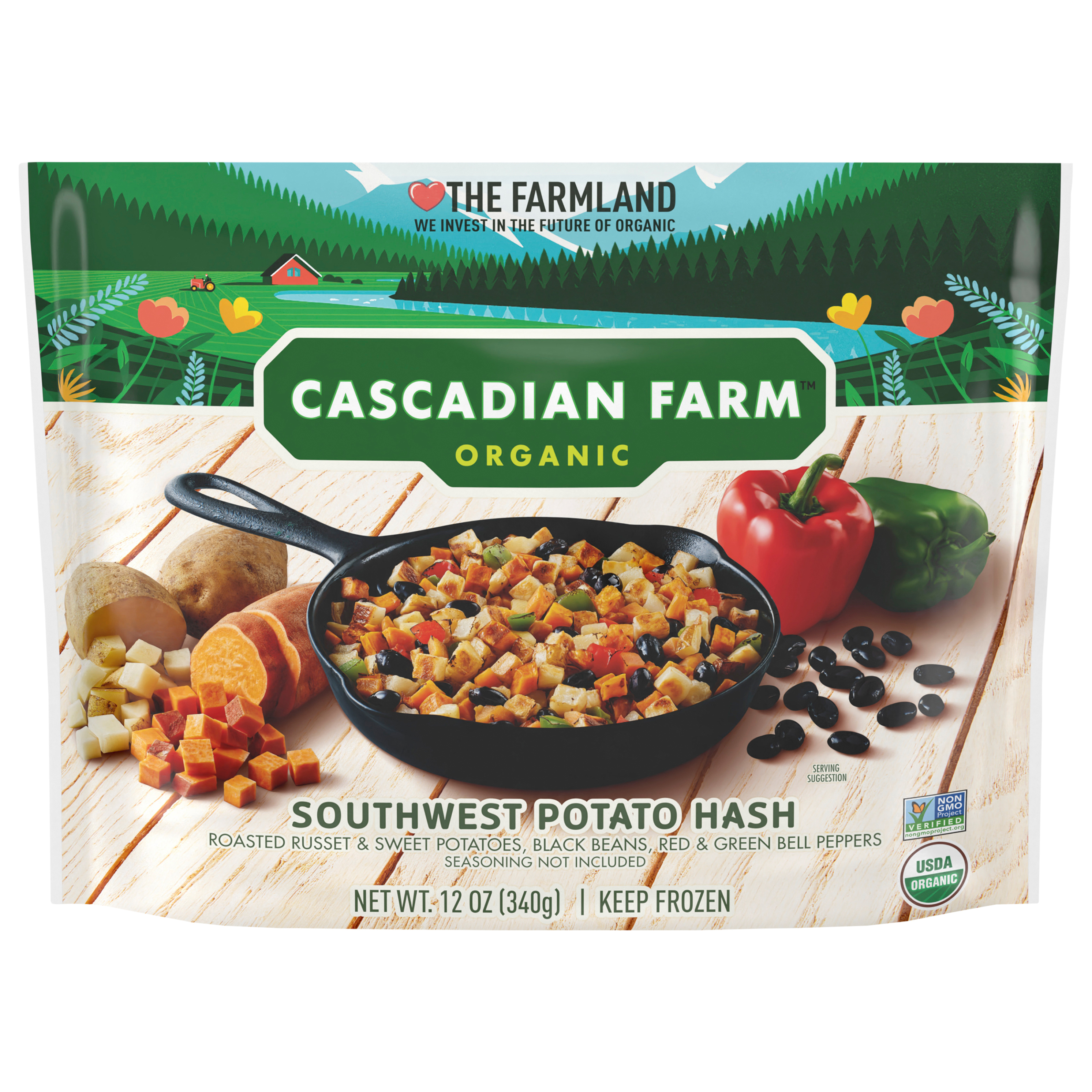 Cascadian Farm Organic Southwest Potato Hash, Frozen Vegetables, 12 oz.