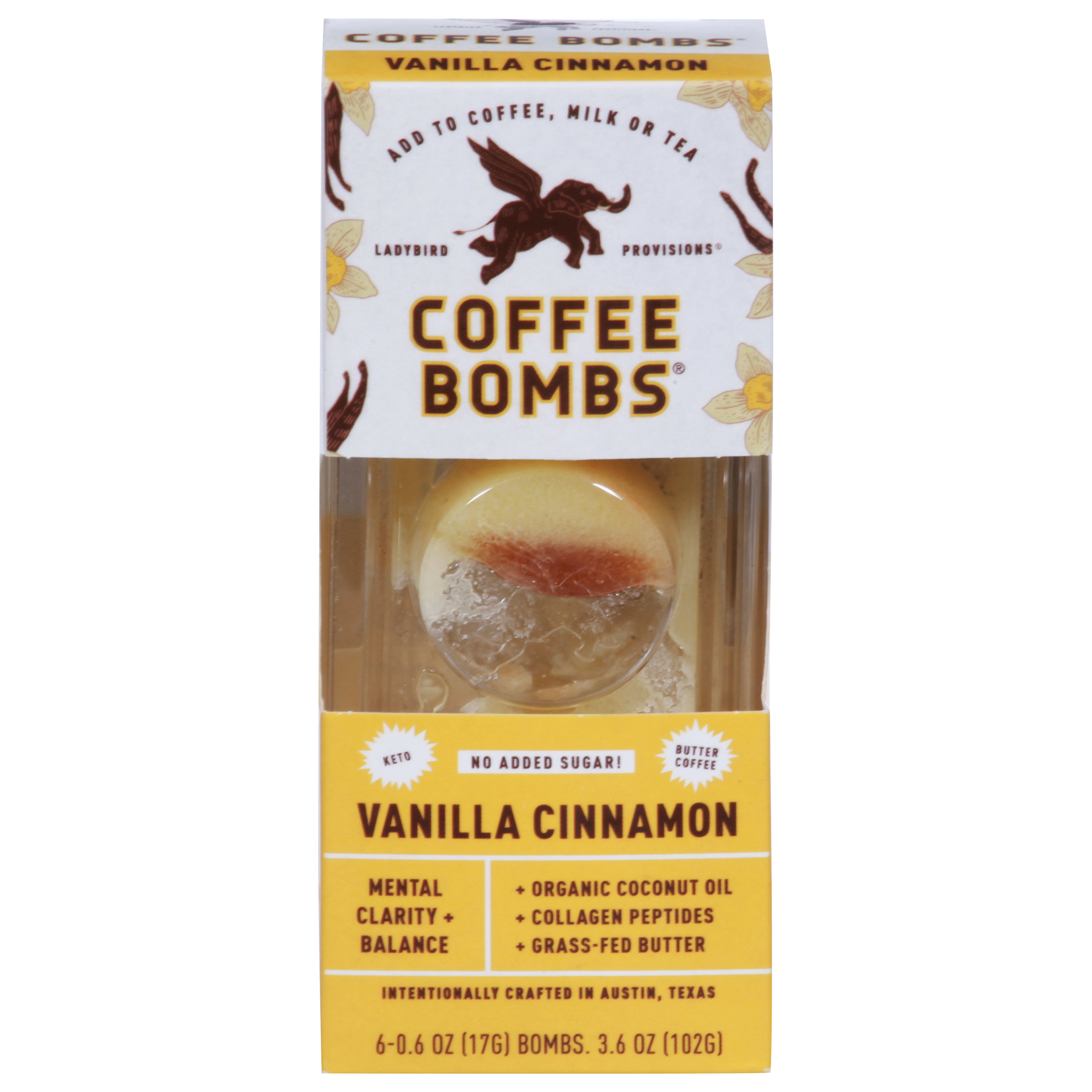 Ladybird Provisions Vanilla Cinnamon Coffee Bombs 6 - 0.6 oz Bombs