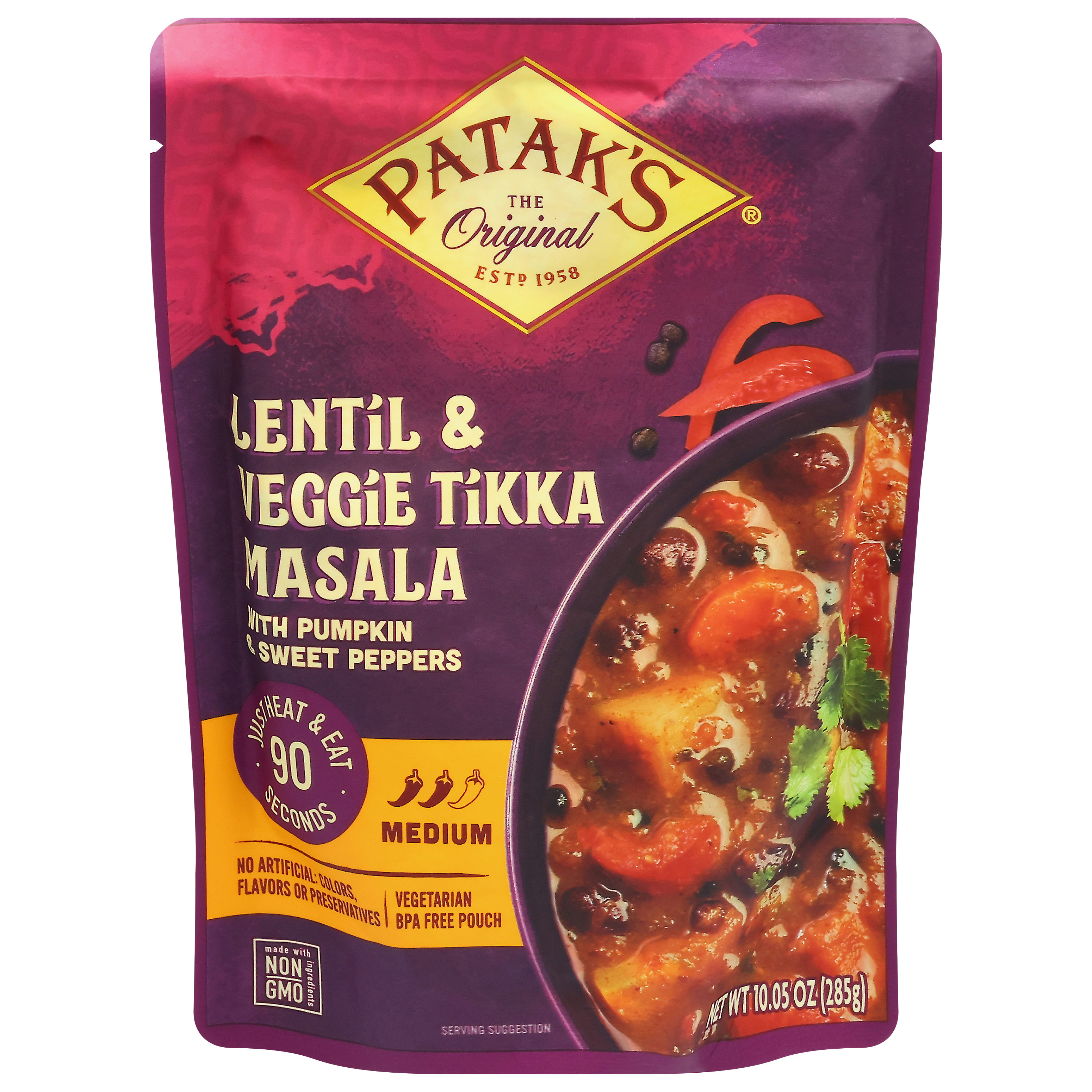 Patak's Medium Lentil & Veggie Tikka Masala with Pumpkin & Sweet Peppers