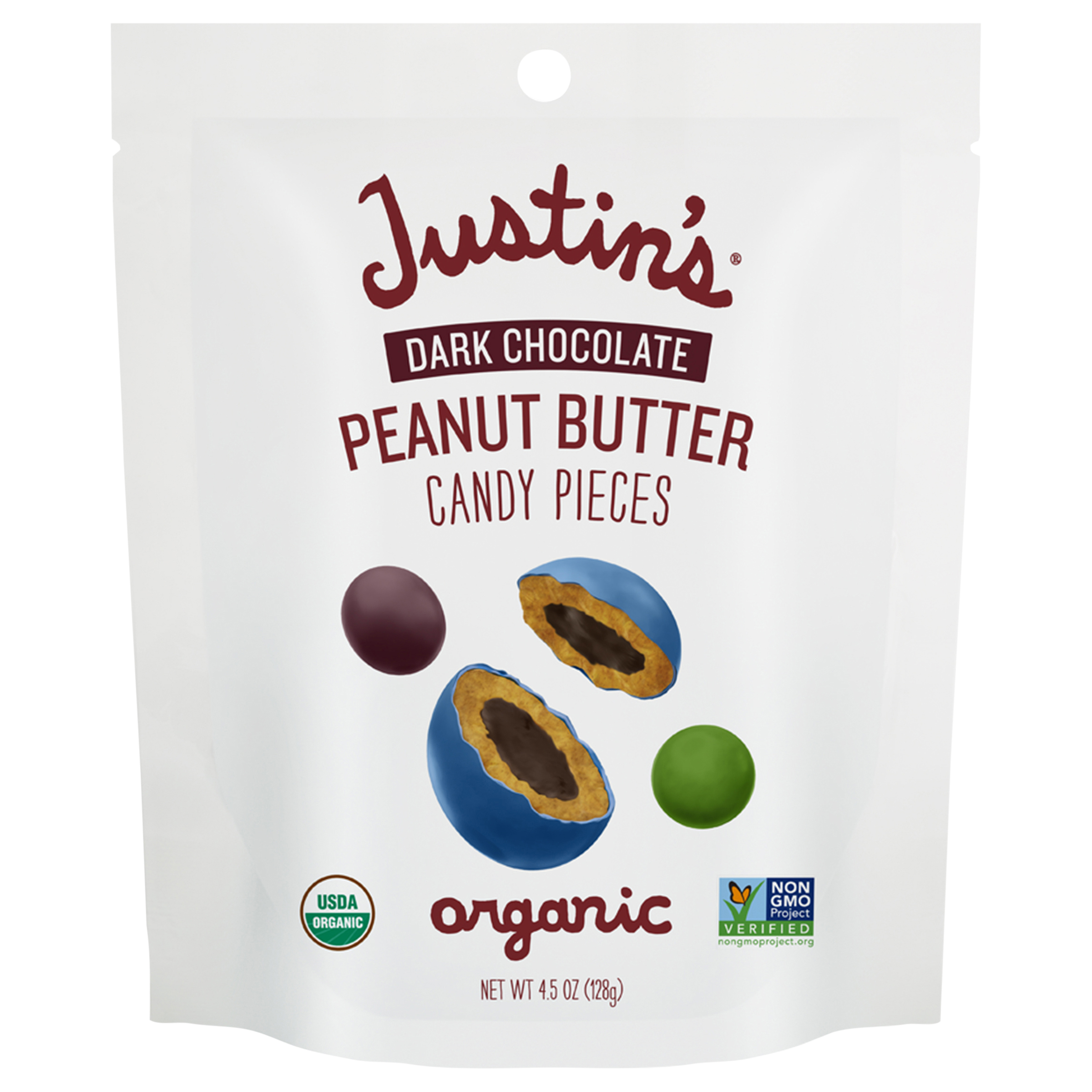 Justin’s Organic Dark Chocolate Peanut Butter Candy Pieces,
