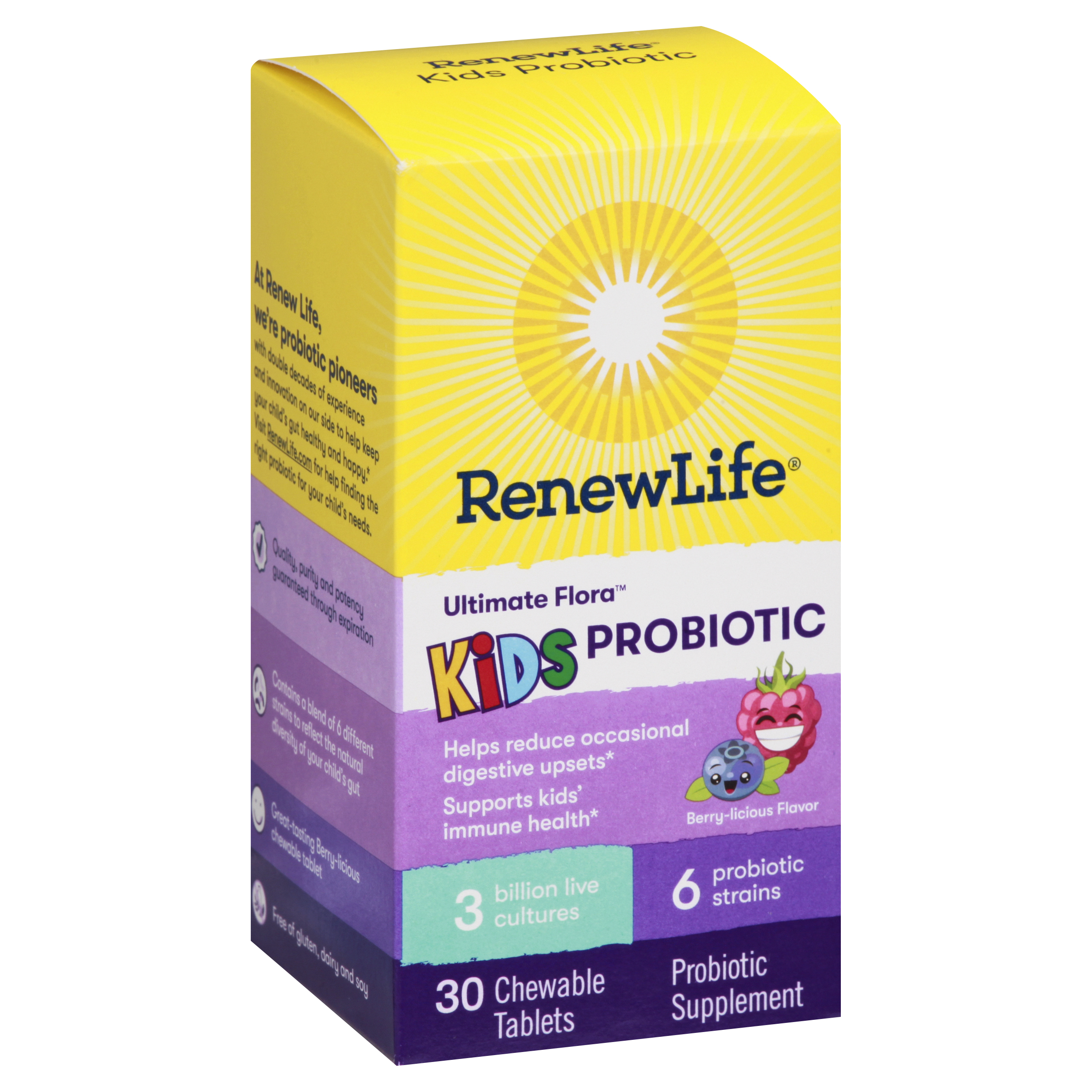 Renew Life Chewable Tablets Ultimate Flora Kids Berry-Licious Flavor Probiotic