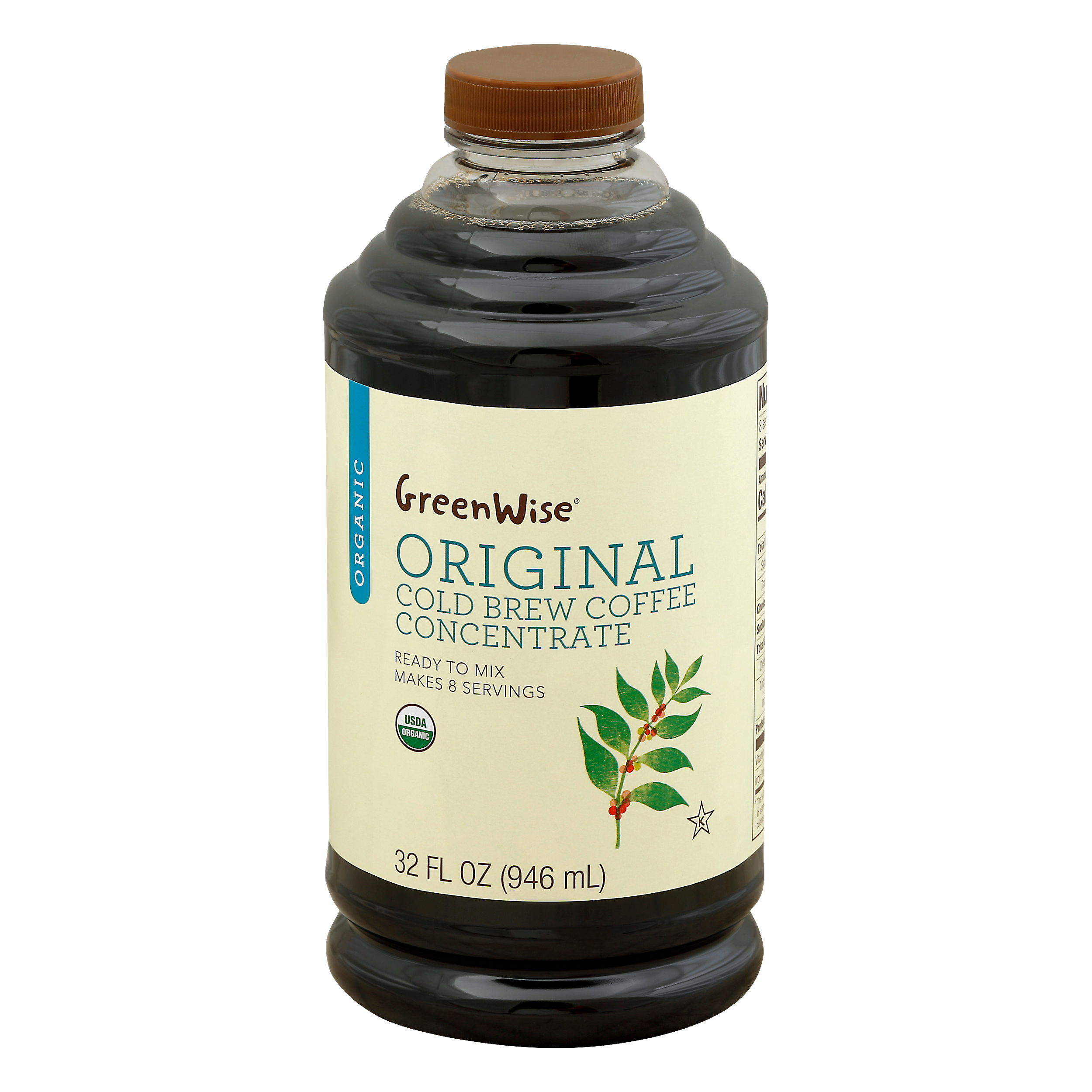 GreenWise Organic Cold Brew Original Coffee Concentrate 32 oz BOTTLE
