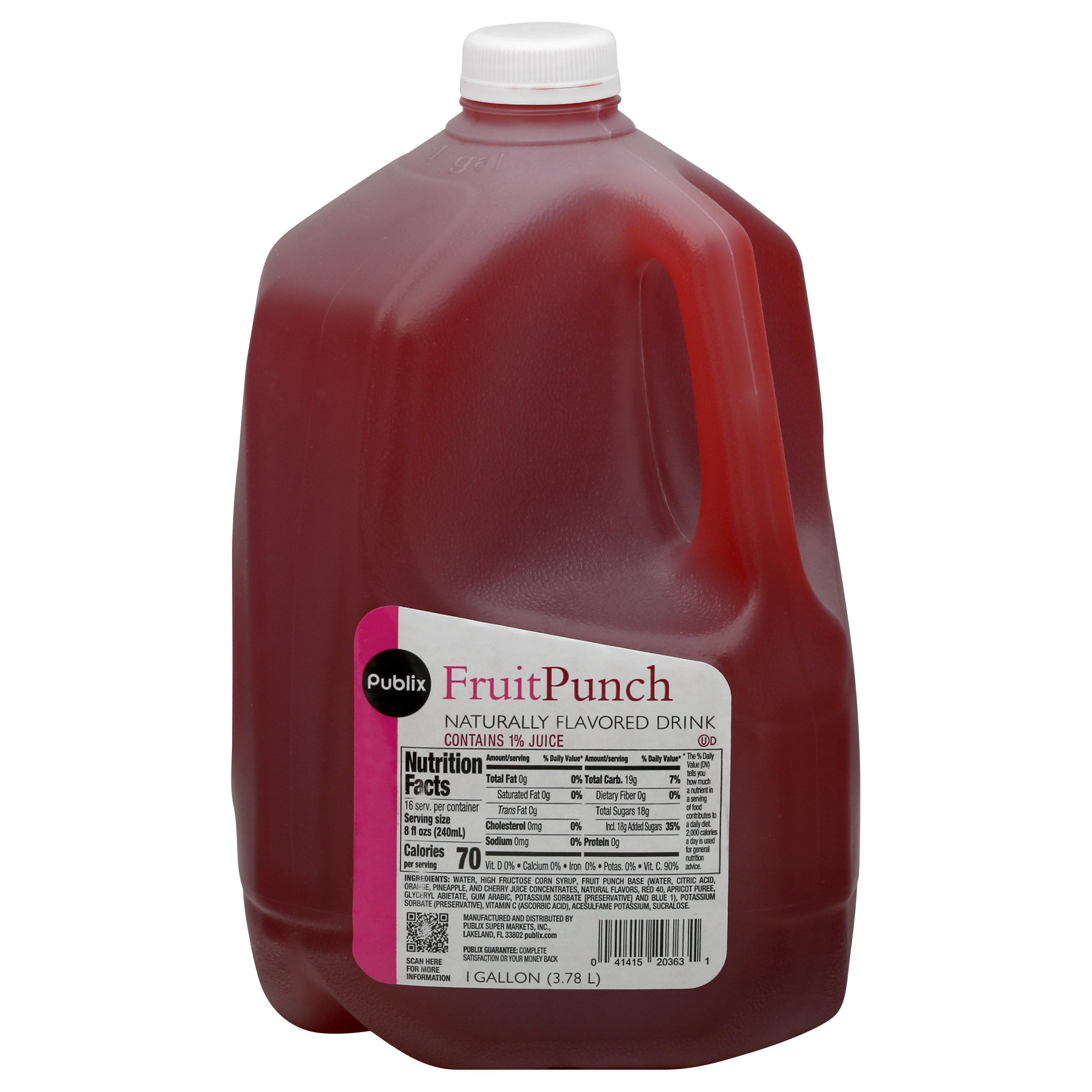 Publix Fruit Punch Flavored Drink 1 gl GALLON