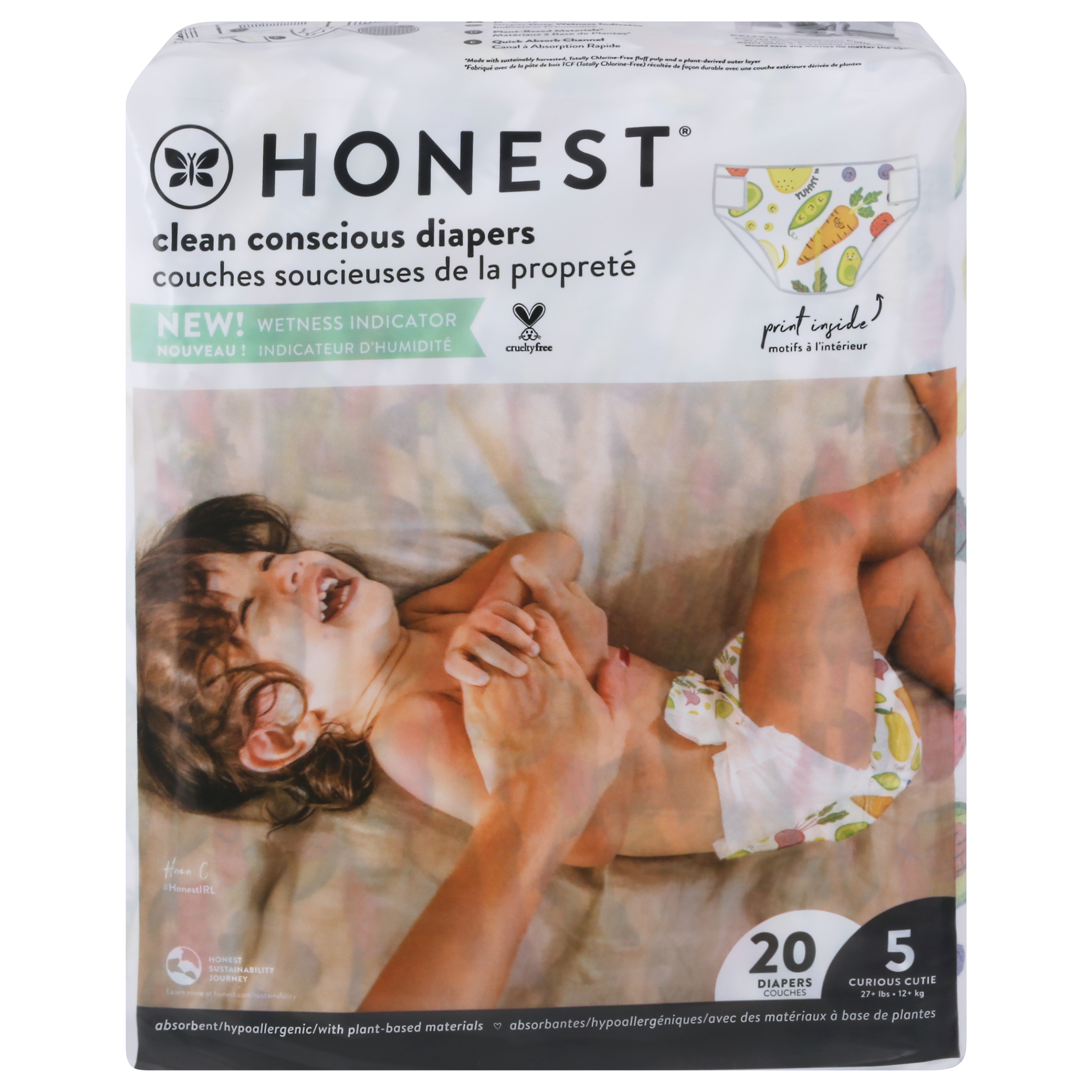 Honest Curious Cutie So Delish Diapers 5 (27+ lbs)