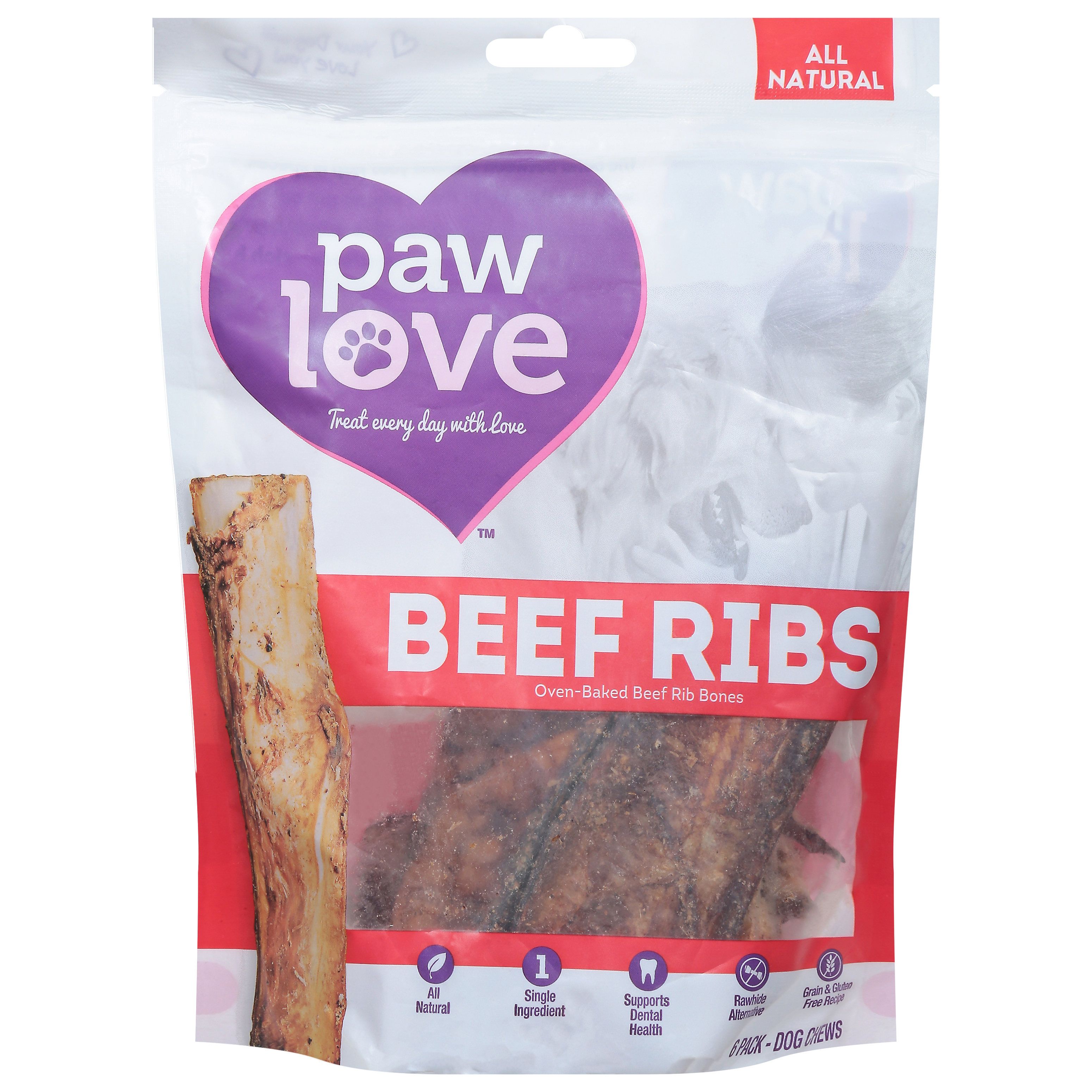 Paw Love All Natural Beef Ribs Dog Chews