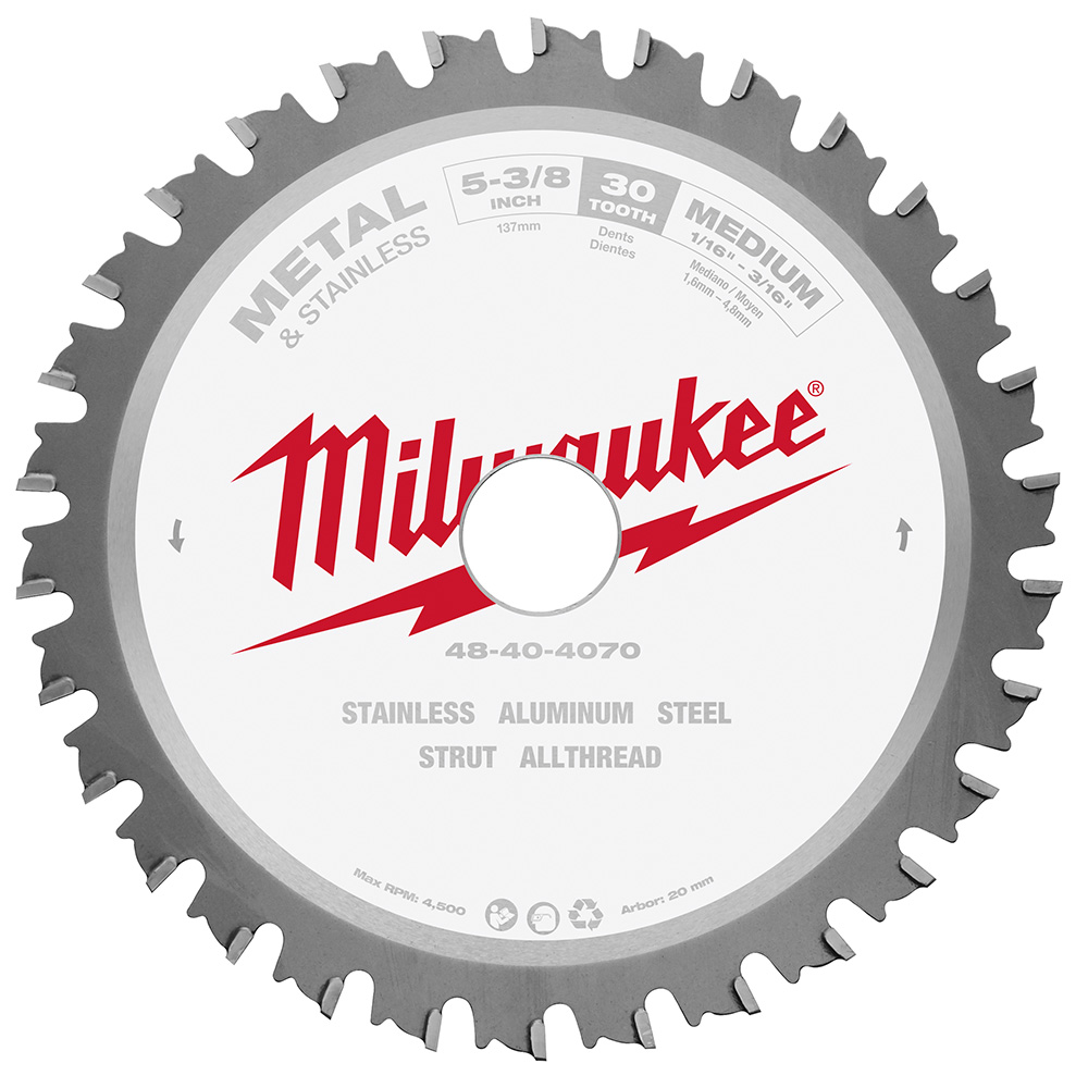 MIL 48-40-4070 CIRCULAR SAW BLADE,5-3/8 IN,30,ATB,20 MM