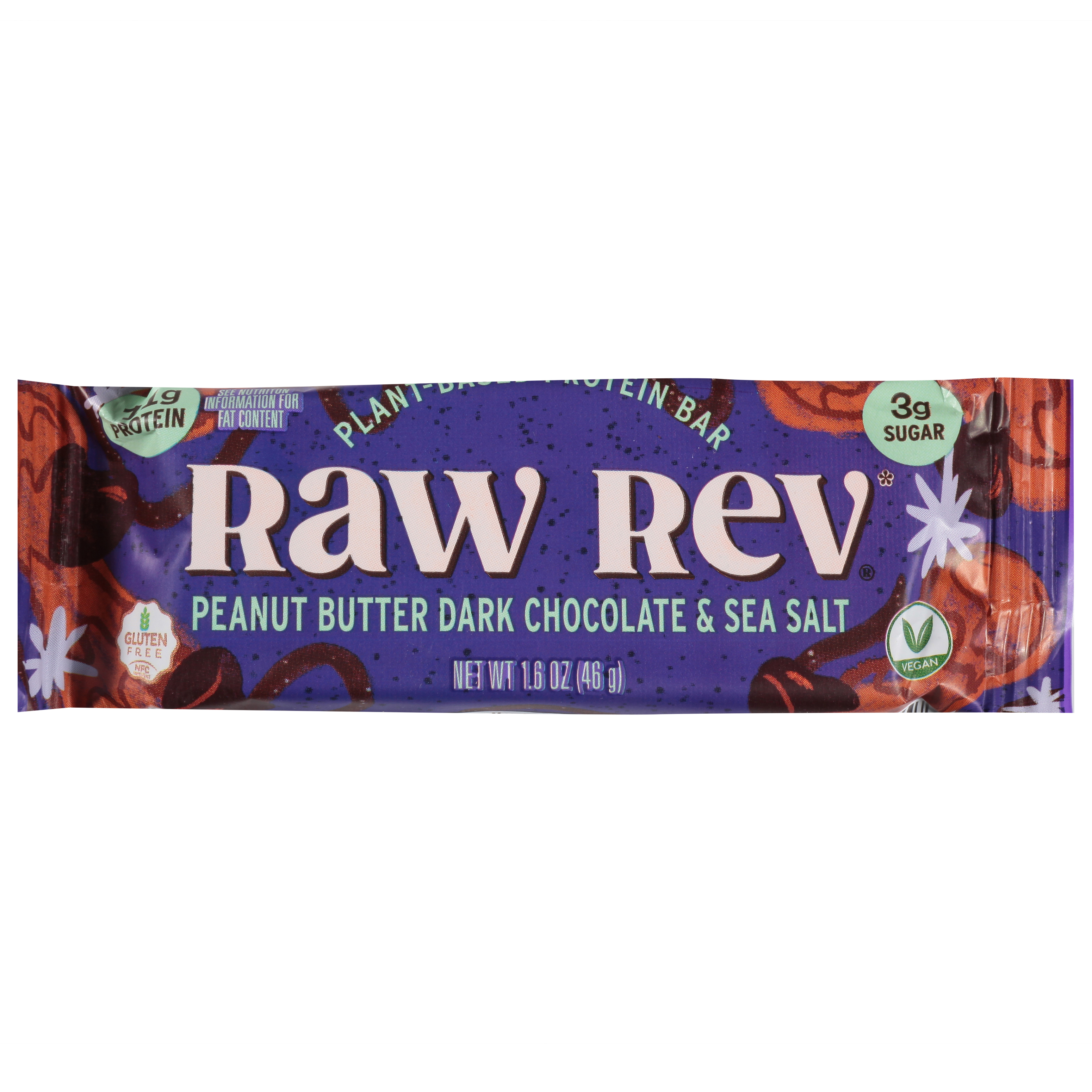 Raw Rev Plant-Based Peanut Butter Dark Chocolate & Sea Salt Protein Bar