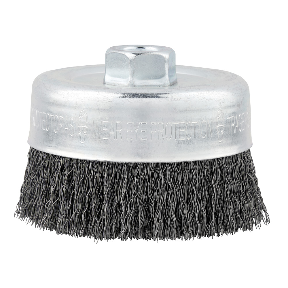4" Crimped Wire Cup Brush- Carbon Steel