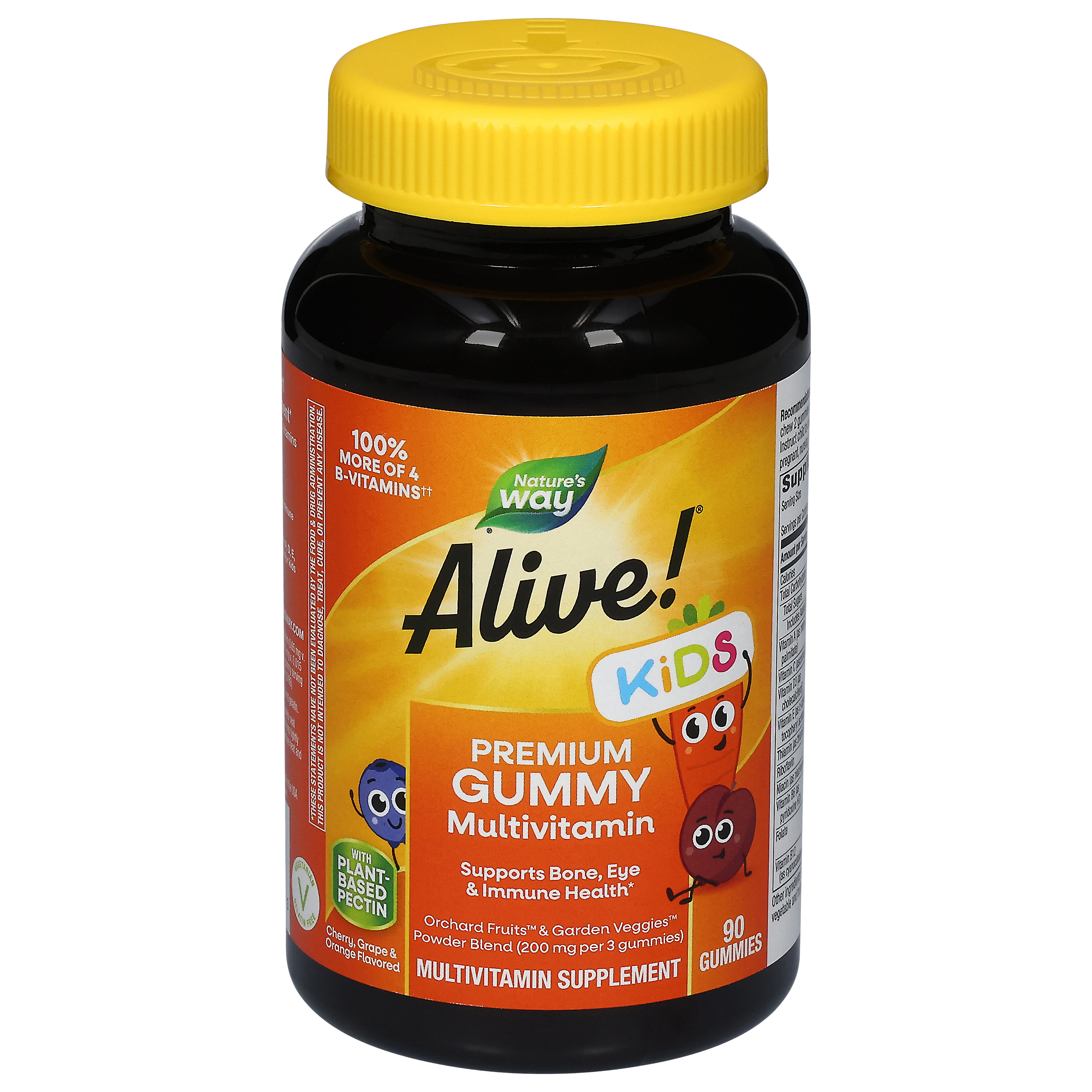 Nature's Way Alive! Kids Premium Cherry, Grape & Orange Flavored Multivitamin 90 Gummies