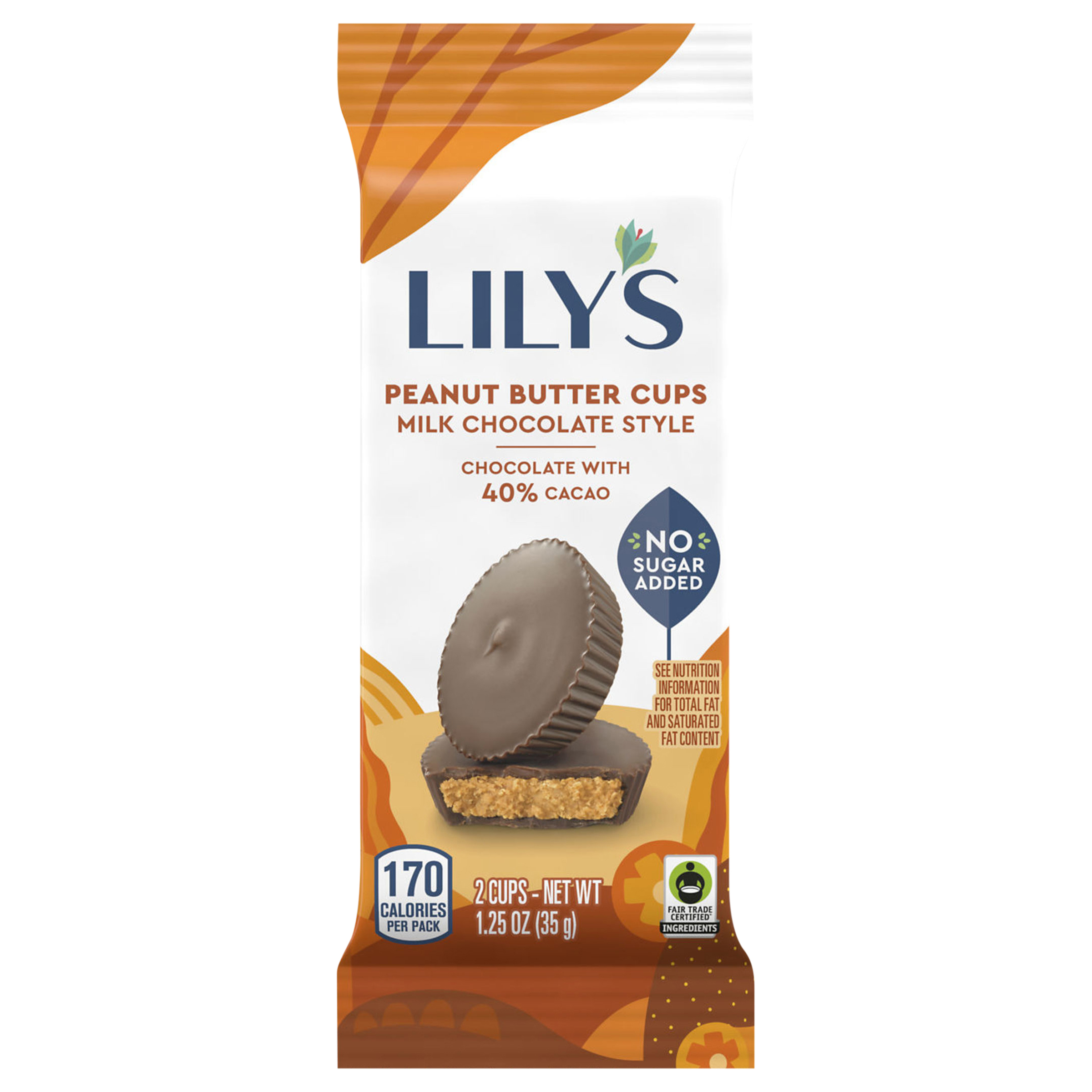 LILY'S Milk Chocolate Style Peanut Butter Cups No Sugar Added, Sweets Pack,
